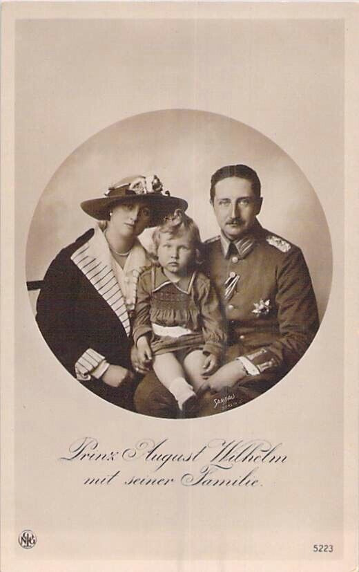 Royalty Prince August Wilhelm & Family  Vintage Postcard