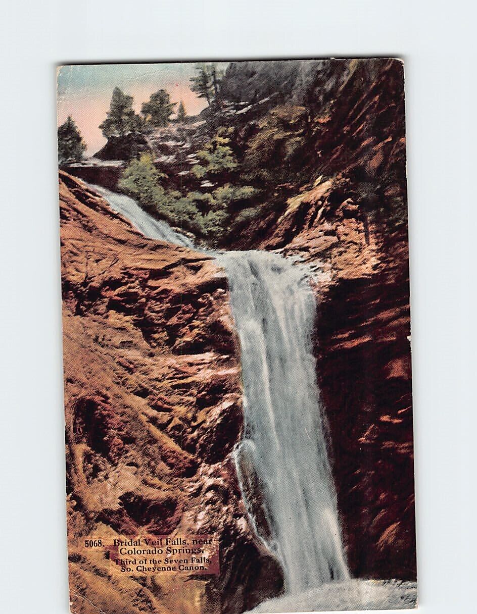 Postcard Bridal Veil Falls Colorado Springs Colorado USA