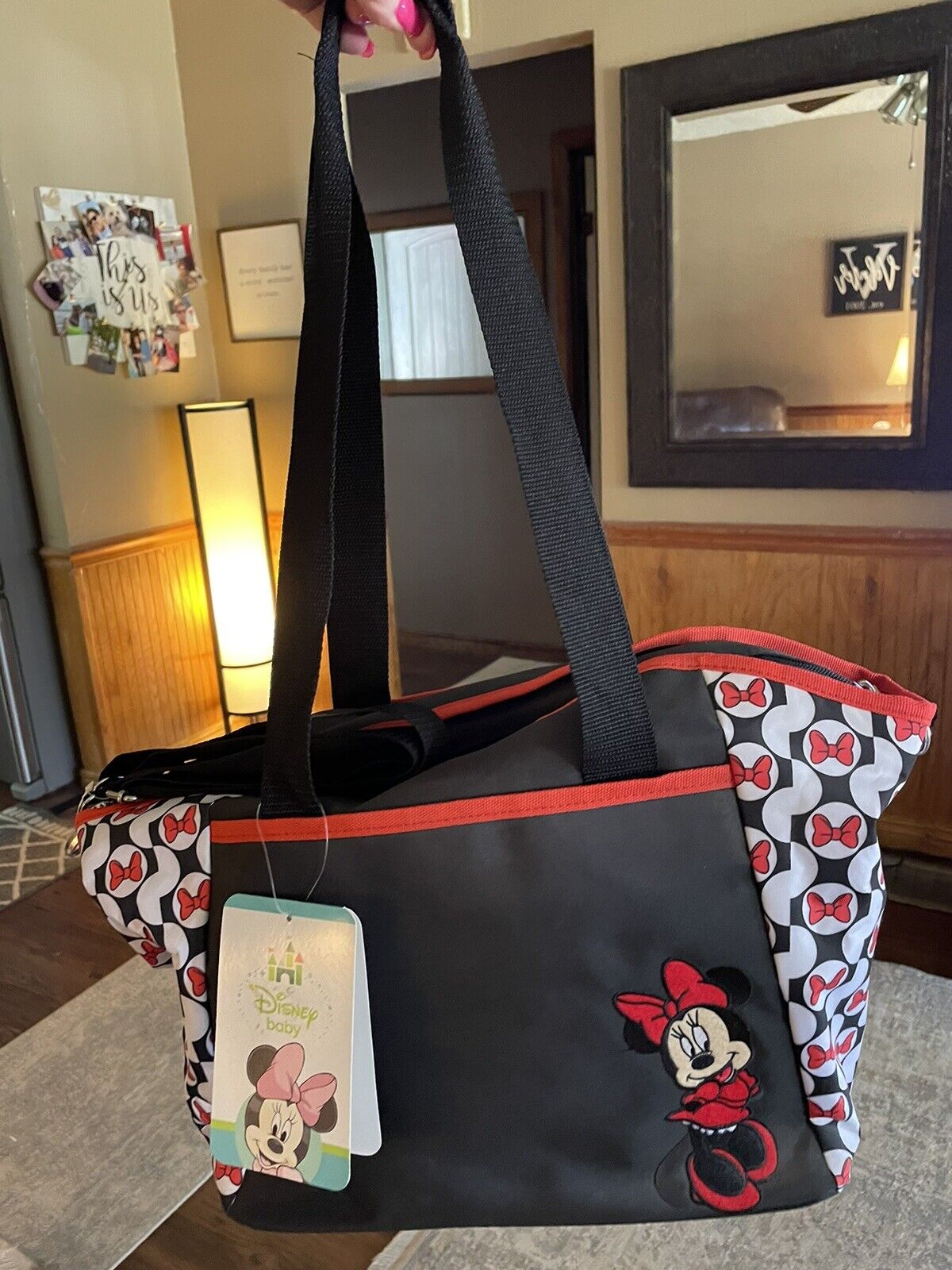 NWT Disney Baby Minnie Mouse 5-in-1 Tote, Multiple Interior/Exterior Pockets