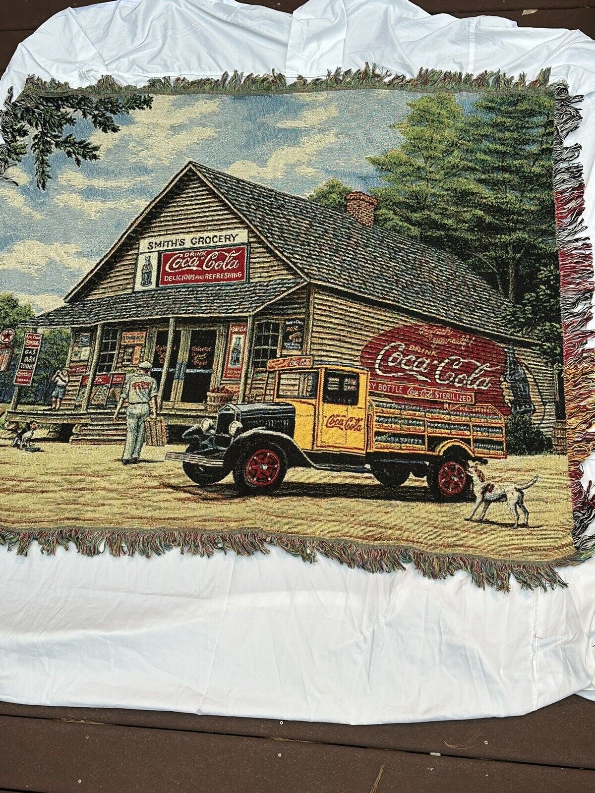 Vintage coca cola Woven blanket