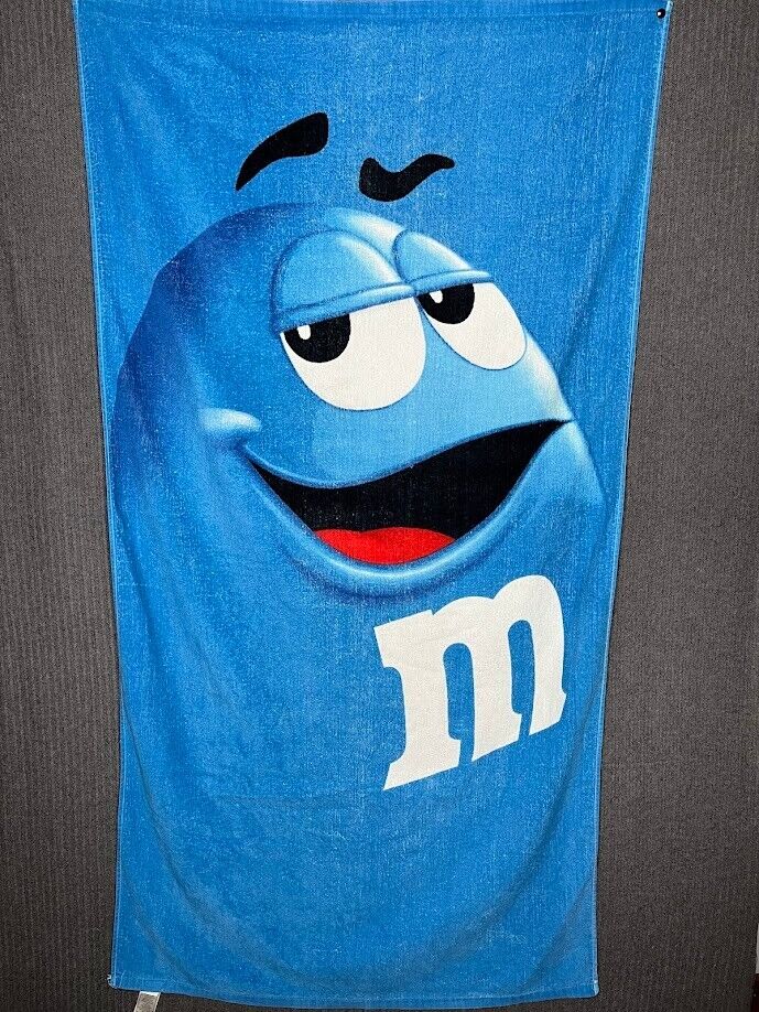 M&Ms Beach Towel Blue Vintage Y2k Retro Colorful 