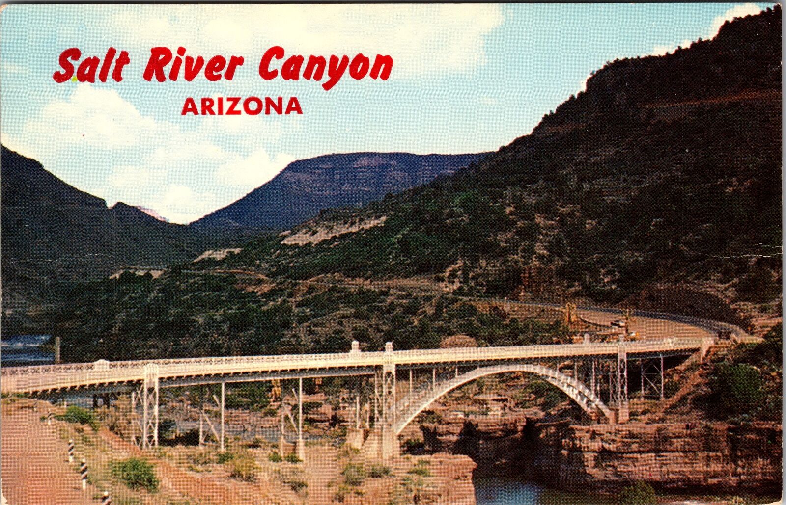 Salt River Canyon AZ-Arizona Salt River Canyon Bridge Vintage Postcard