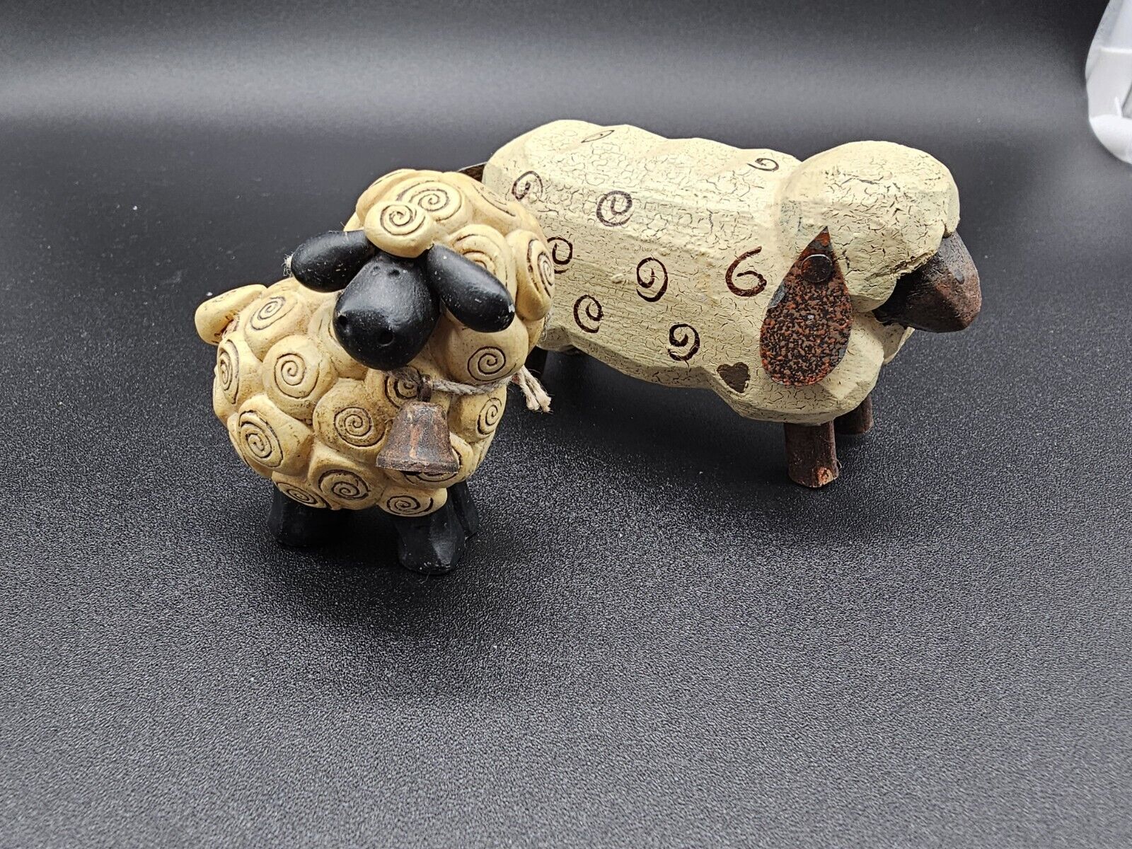 Vintage Folk Art Sheep Figurines