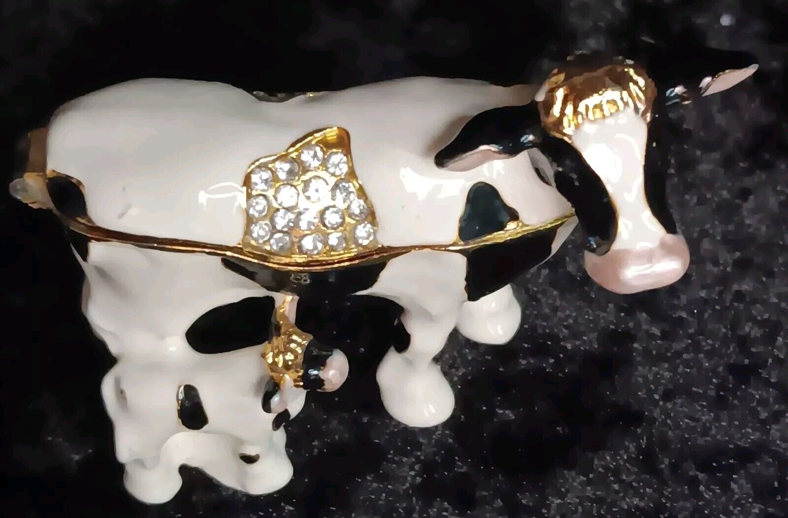Mom Cow And Baby Cow Trinket Box / Mini Container Decorative Item