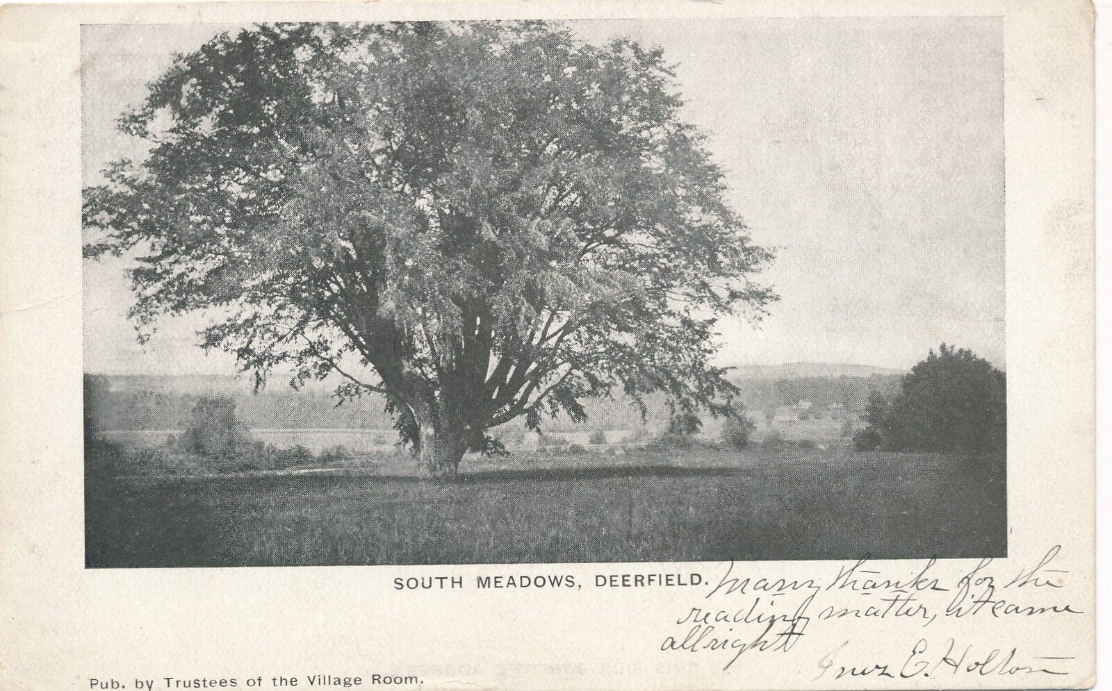 DEERFIELD MA – South Meadows – udb - 1907