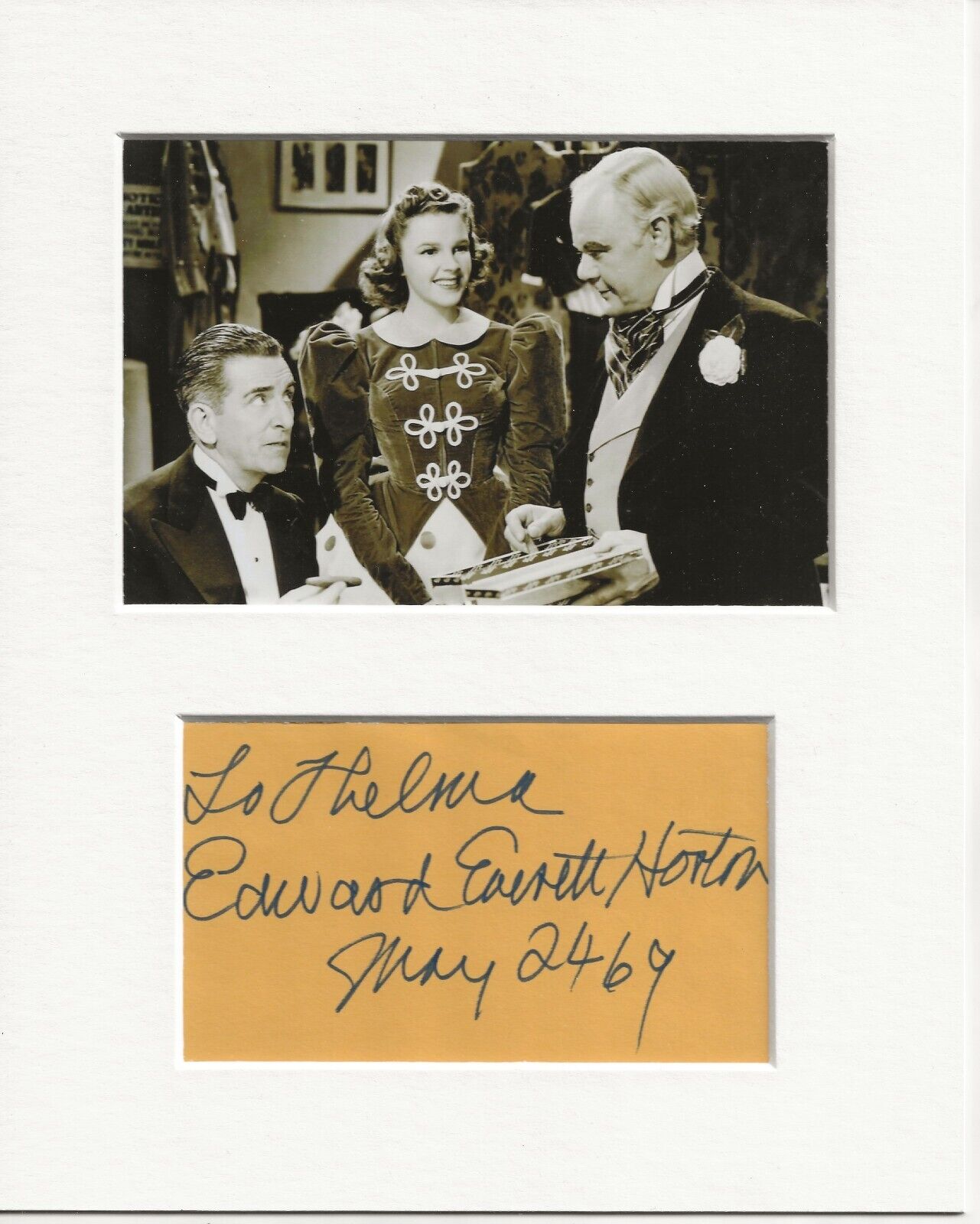 Edward Everett Horton ziegfeld girl signed genuine authentic autograph AFTAL COA