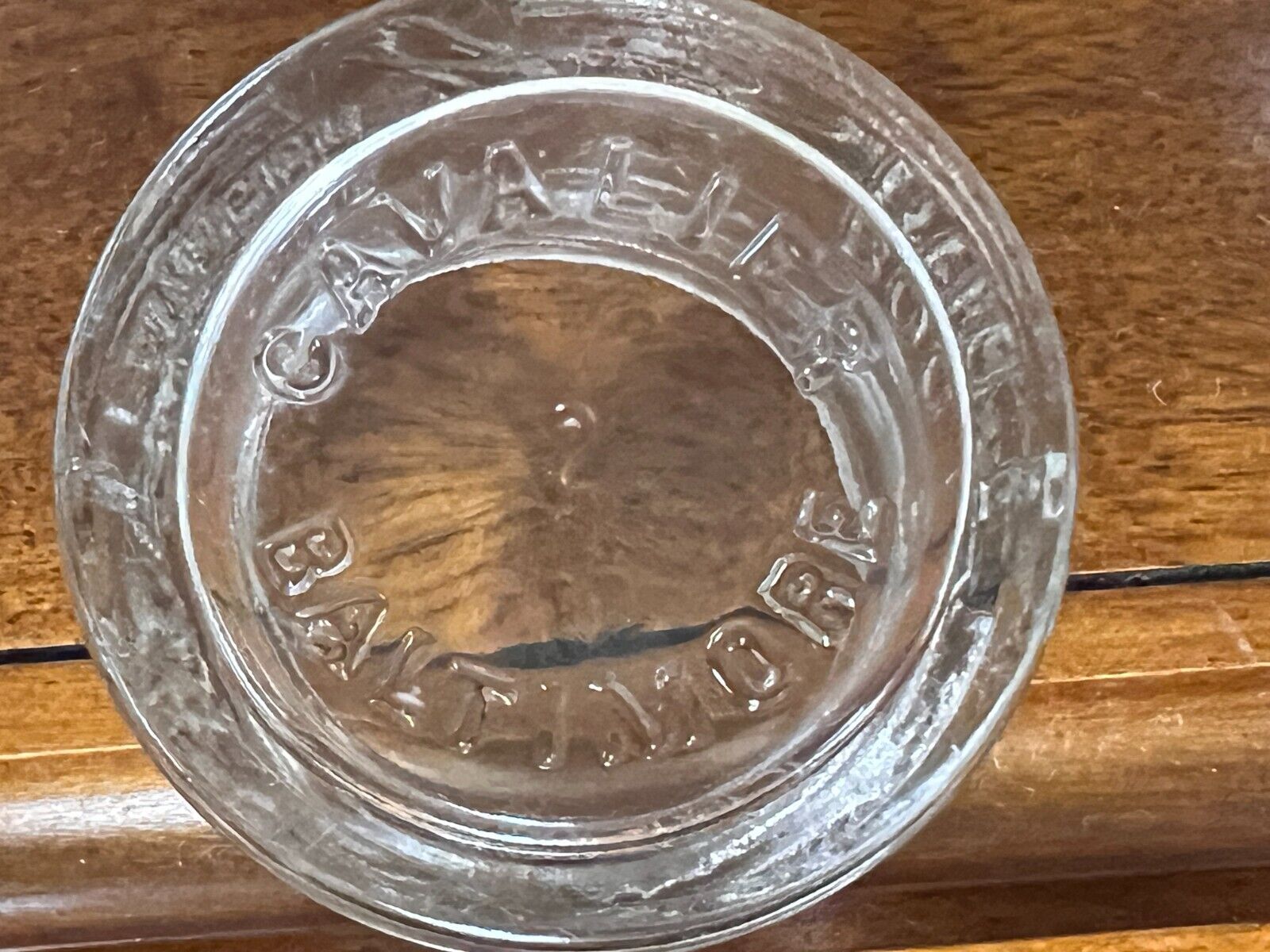 Vintage Clear glass Cavalier Baltimore Boot Creme jar