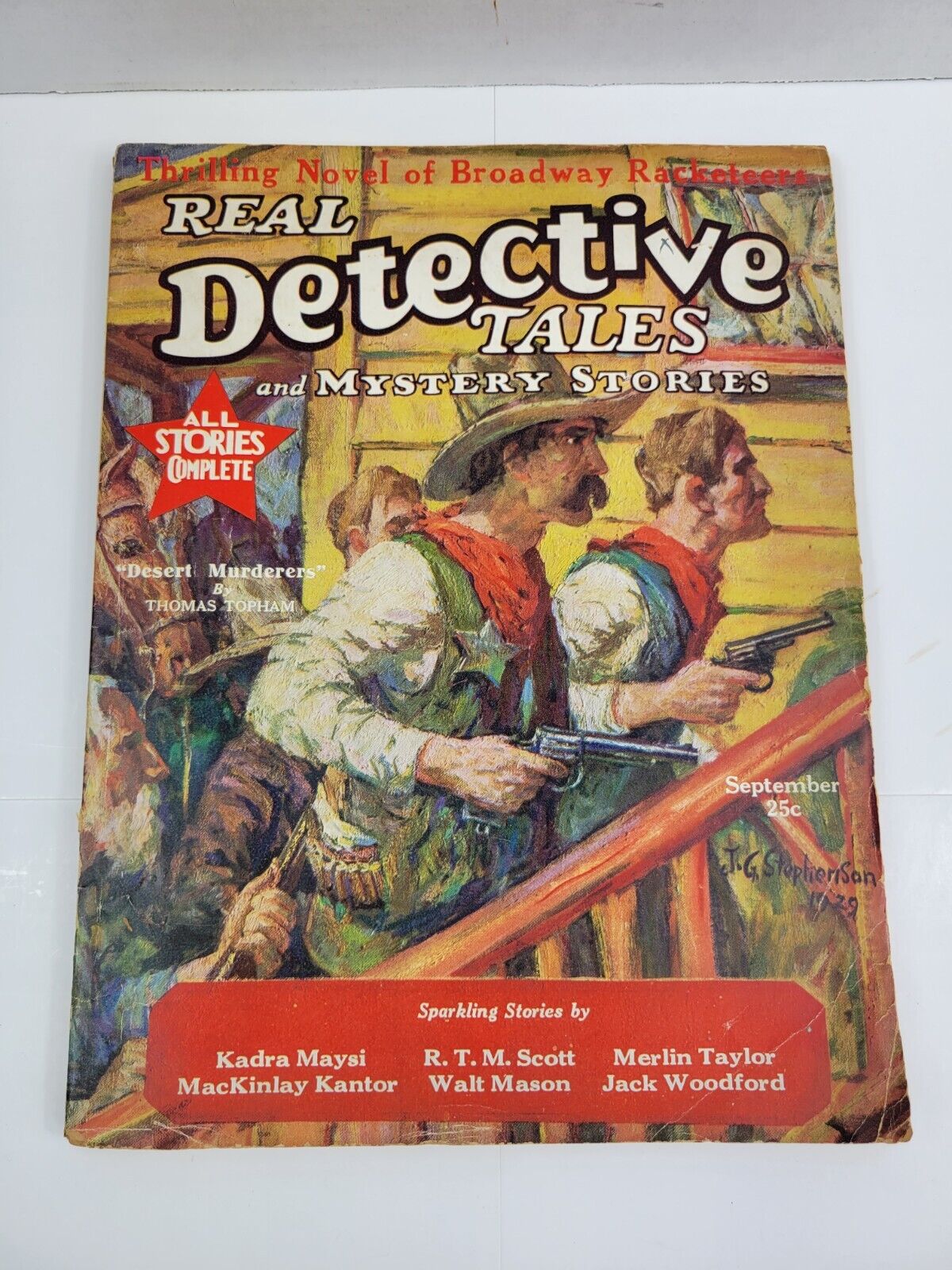 Real Detective Tales and Mystery Stories Pulp Magazine September 1929 Cowboy Cvr