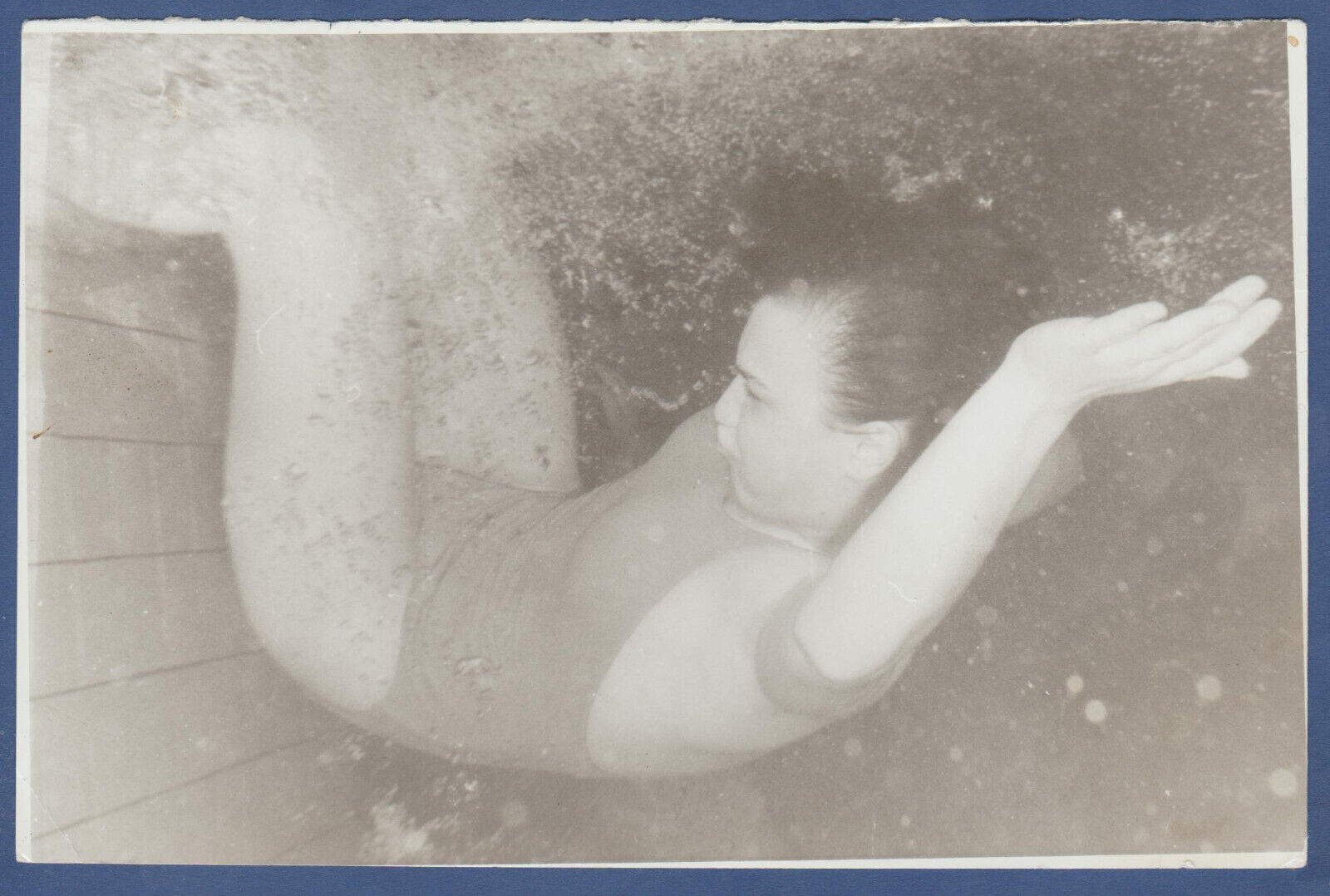 Beautiful girl in a bathing suit diving in the pool Soviet Vintage Photo USSR