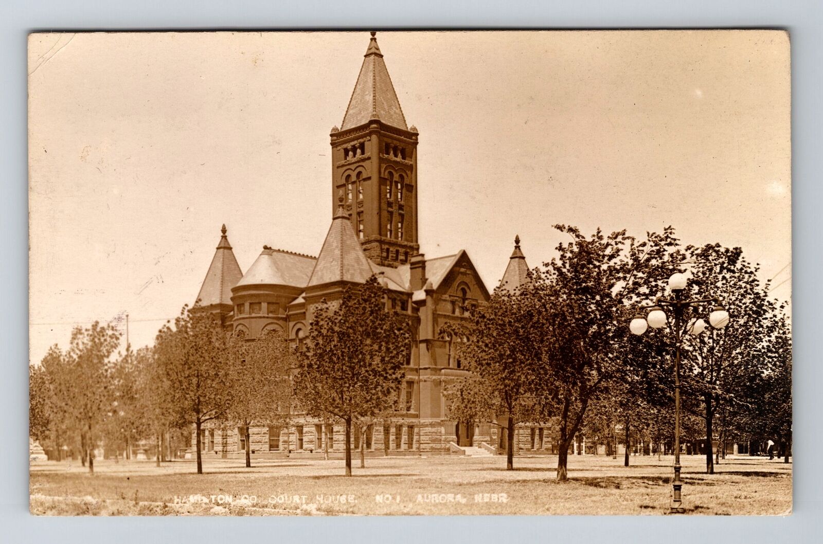 Aurora NE-Nebraska RPPC Hamilton County Court House Real Photo 1911 Old Postcard