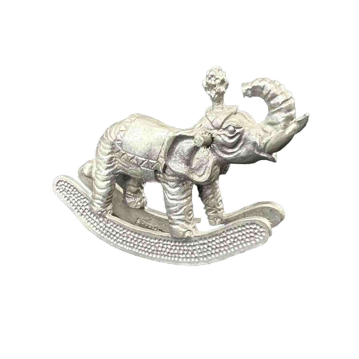Vintage Spoontiques Pewter Elephant Circus Rocking Horse Mini Figurine PP551