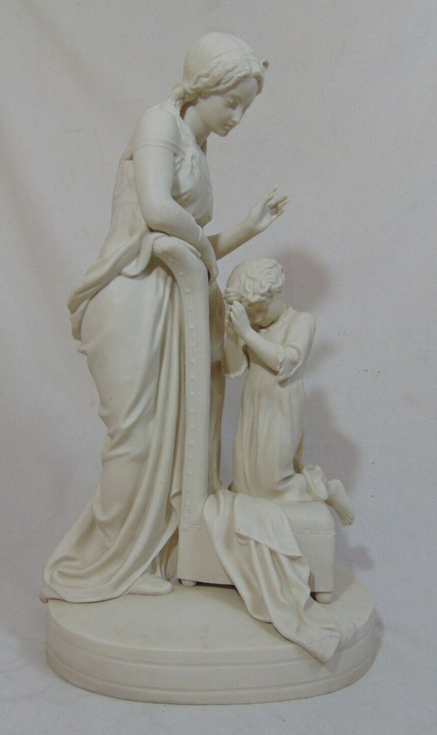Antique 19th C Copeland Parian Porcelain Figure Mother Child Owen Hale 1880 22\