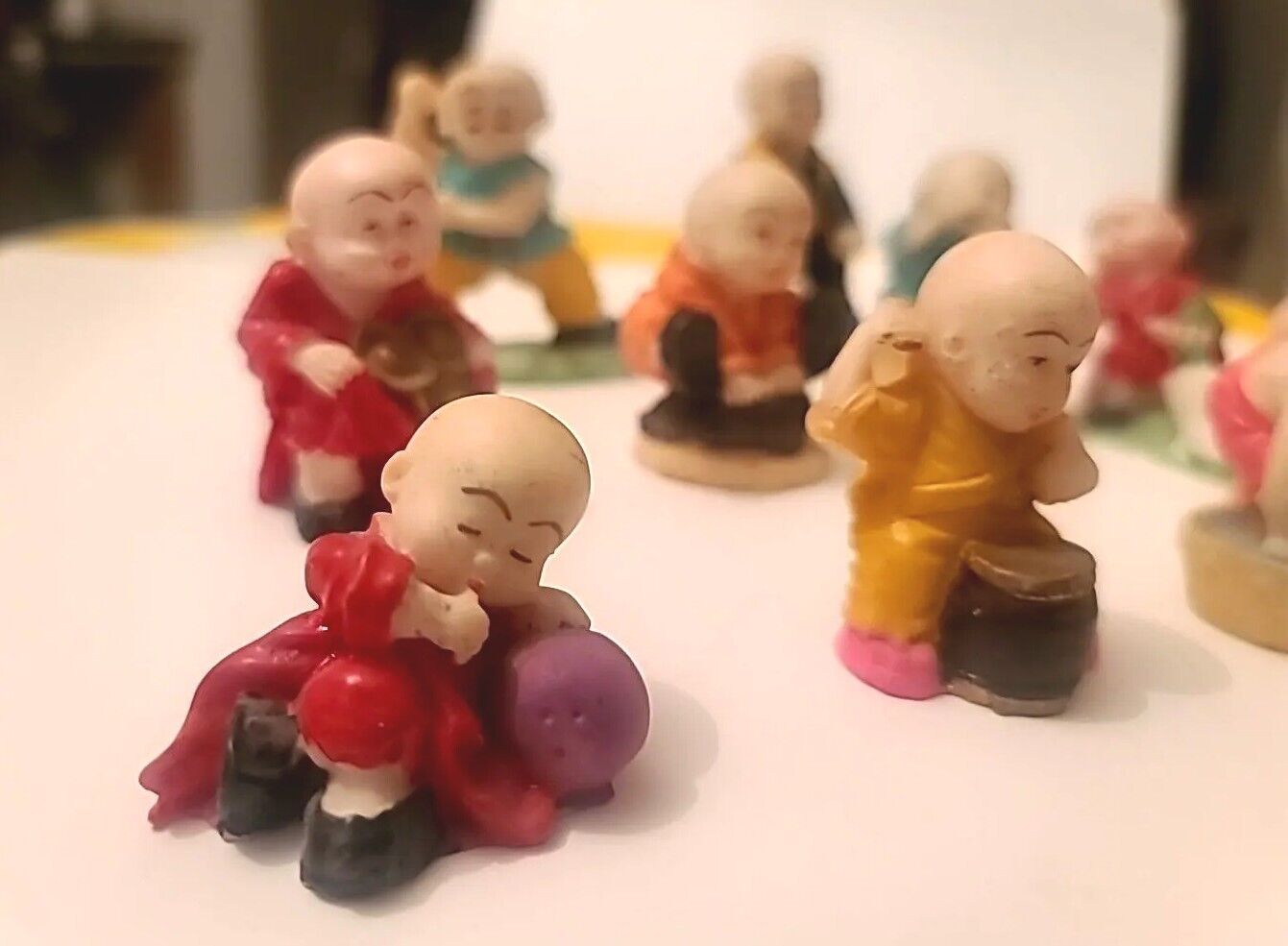 Chinese Kung Fu Boys Resin Figurines (11) Shaolin Monk Vintage 