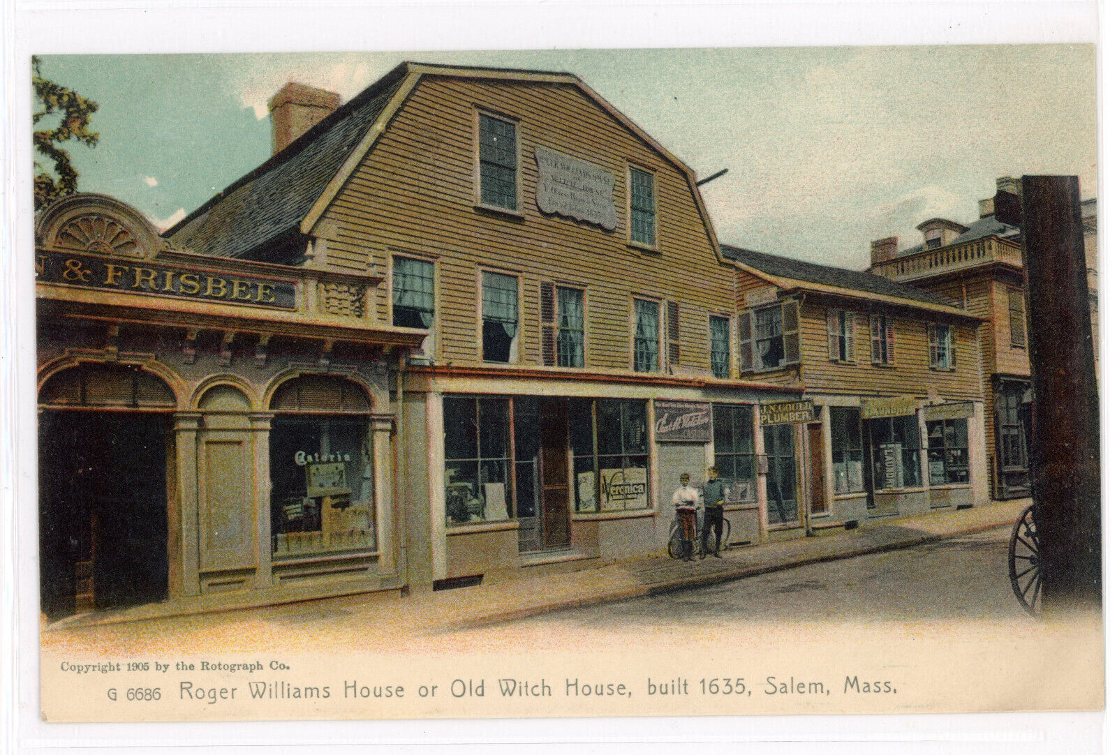 Old Witch House, Roger Williams House, Salem MA vintage 1905 Rotograph postcard