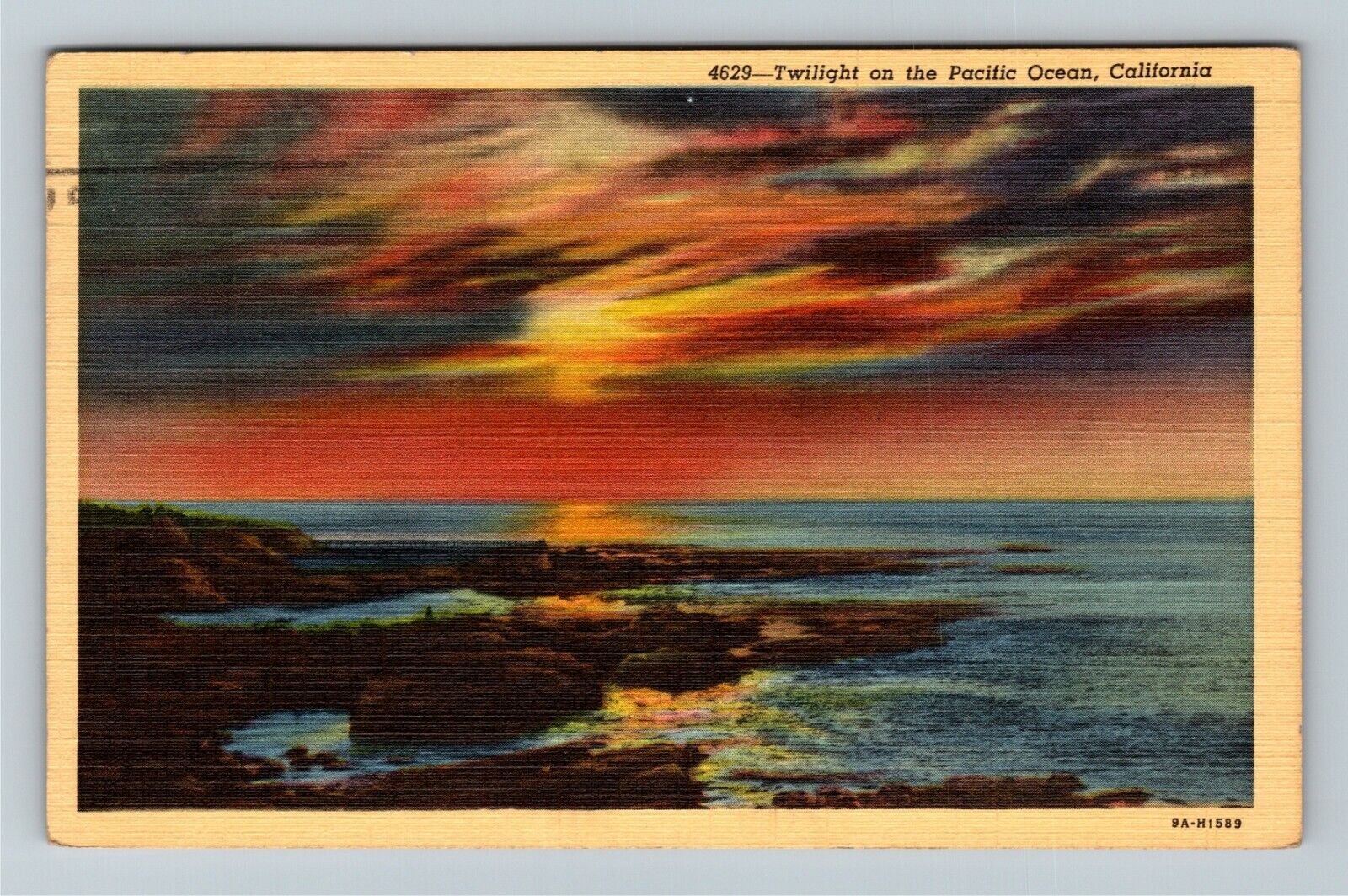 CA-California, Colorful Twilight On The Pacific Ocean Vintage Souvenir Postcard