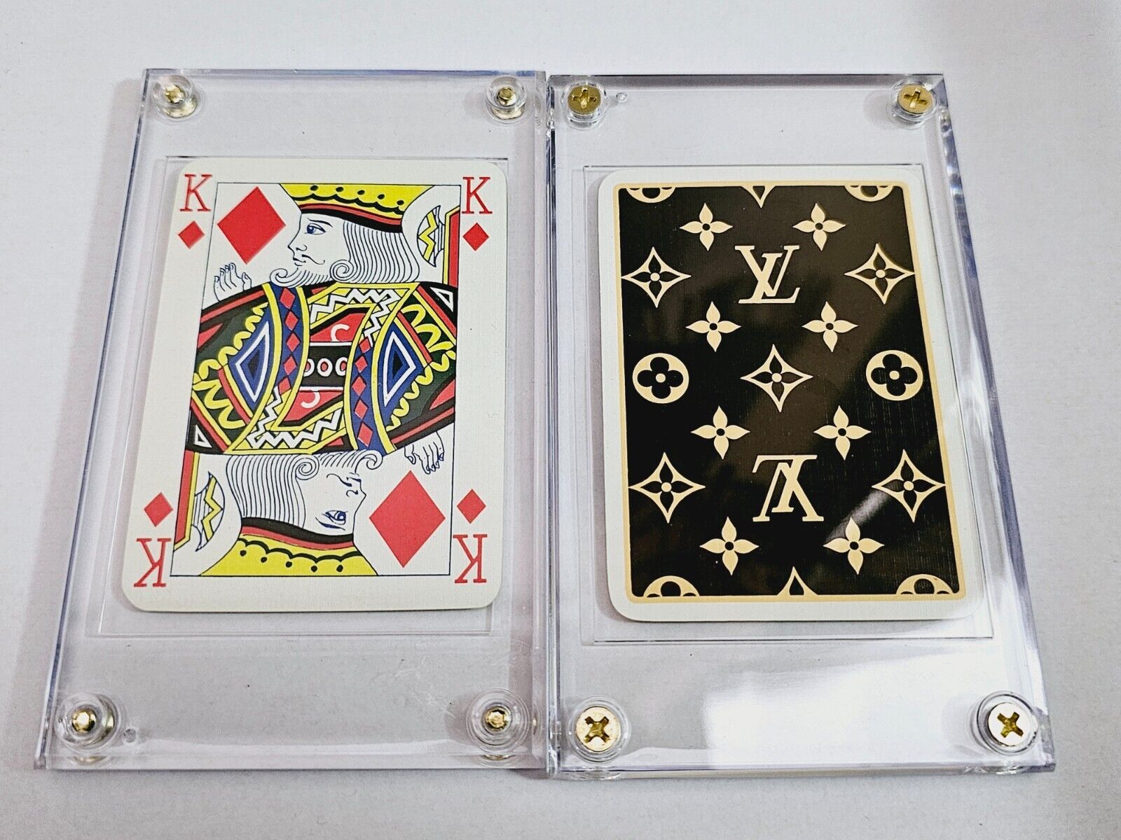 Louis Vuitton Lot of 2 Vintage Monogram Playing Cards - King Jack Diamonds - COA