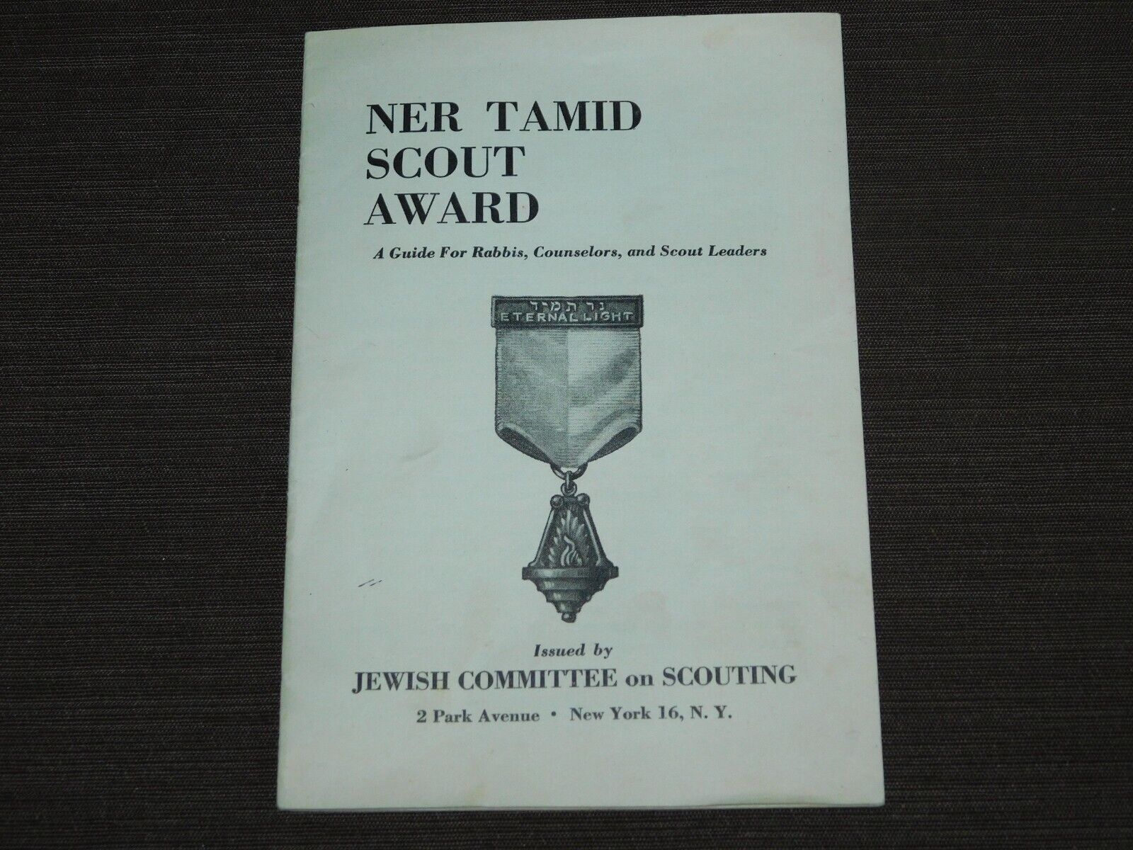 VINTAGE BSA BOY SCOUTS NER TAMID SCOUT AWARD JEWISH SCOUTING BOOKLET