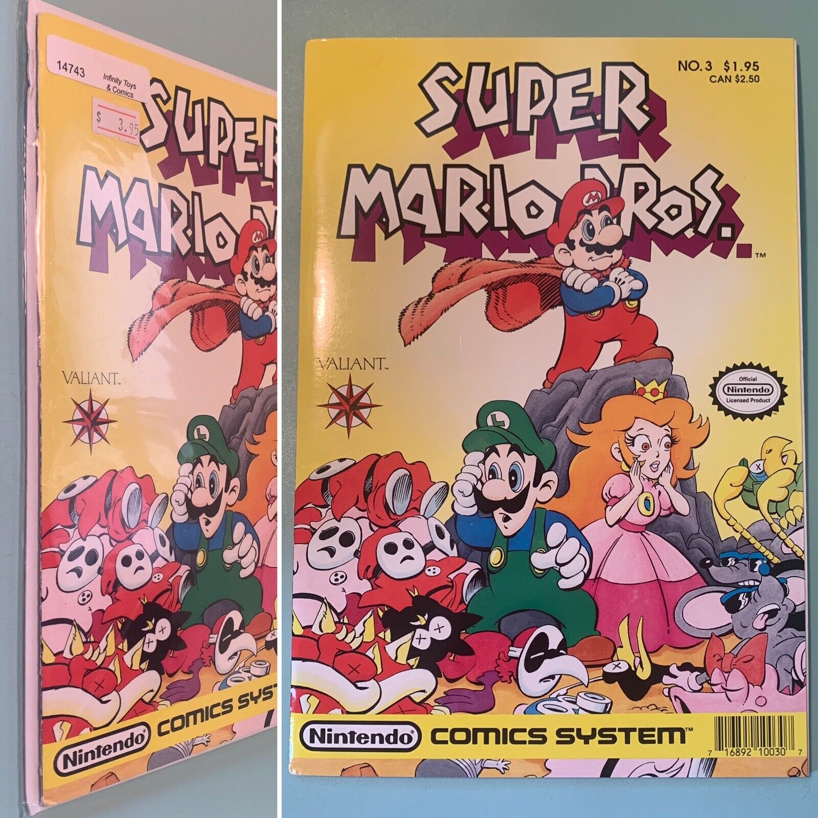 [NICE] 1990 Valiant SUPER MARIO BROS NINTENDO COMICS SYSTEM VOL. 1 NO. 3 Vintage