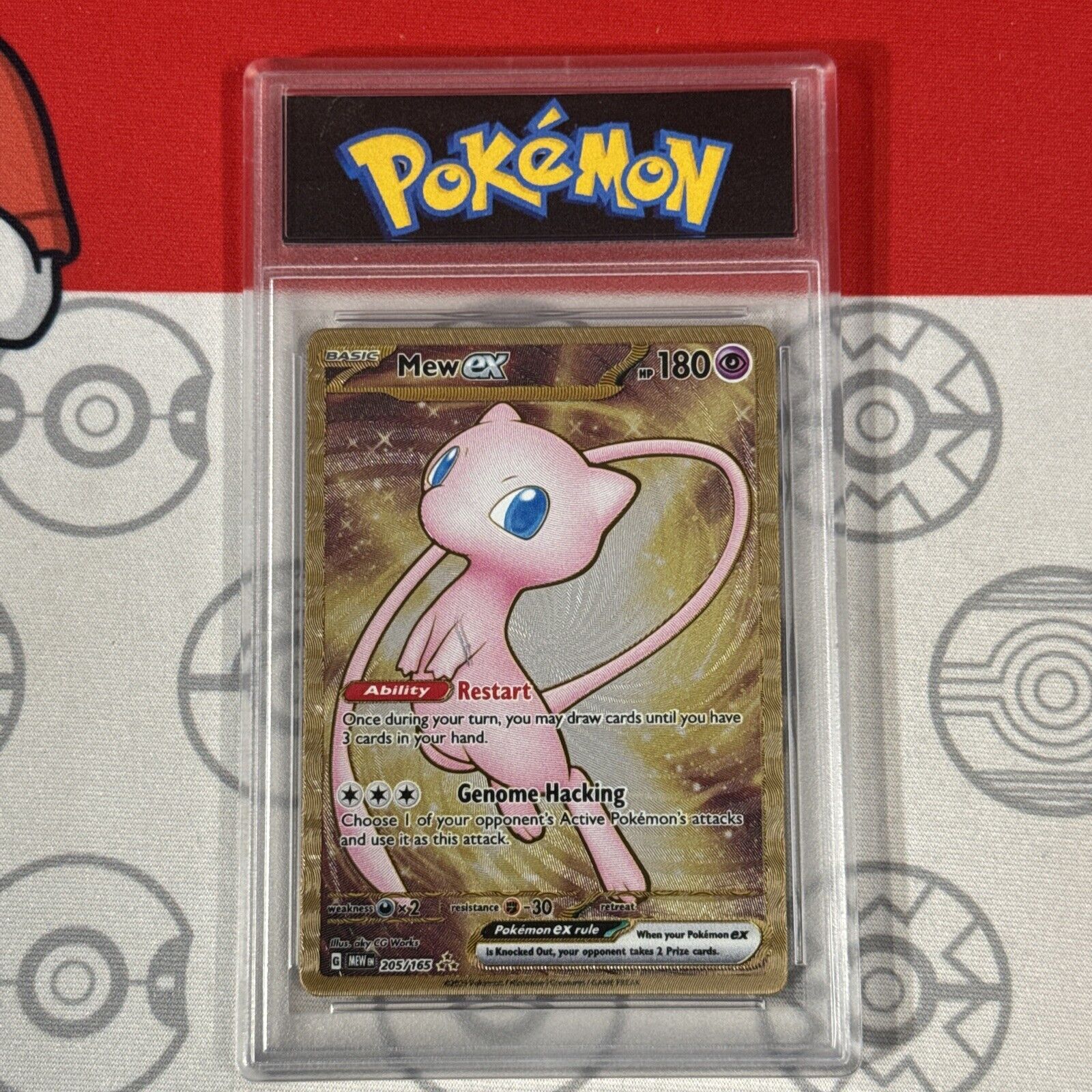 🏆 Collectors Grade 10 Pokemon 151 Mew EX #205/165 Gold Metal Ultra Graded Card
