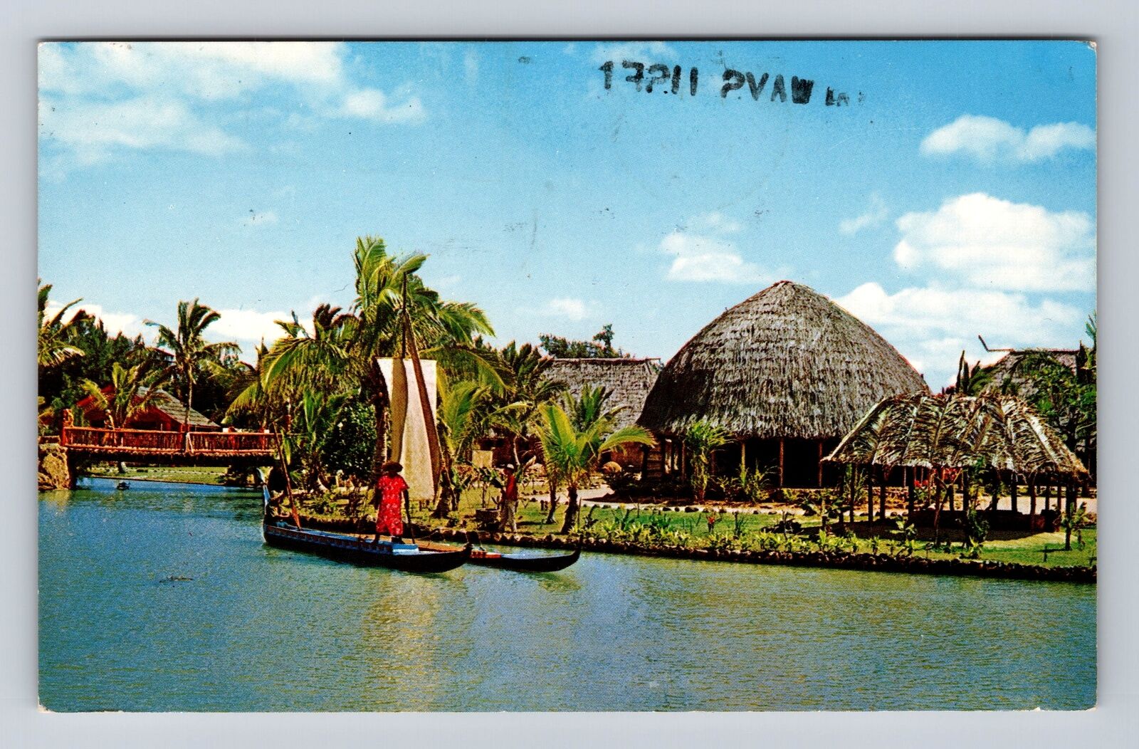 Laie HI-Hawaii, Samoan Canoe Polynesian Cultural Center, Vintagec1968  Postcard