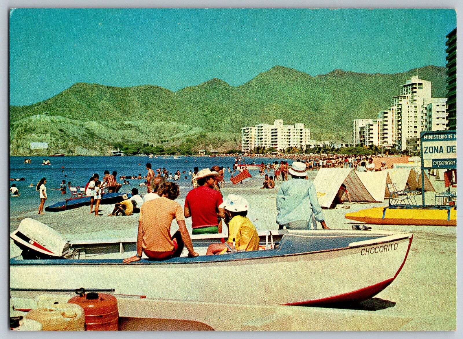Santa Marta, Colombia - Beautiful Beach of Santa Marta - Vintage Postcard 4x6