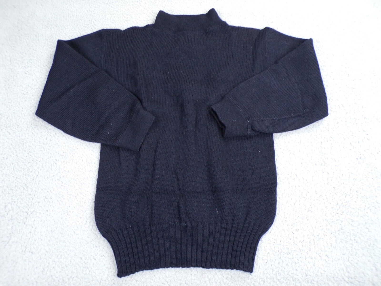 Vintage US Navy Mens Sweater Black Wool N140-62236s-38983B 40s 50s Size 38
