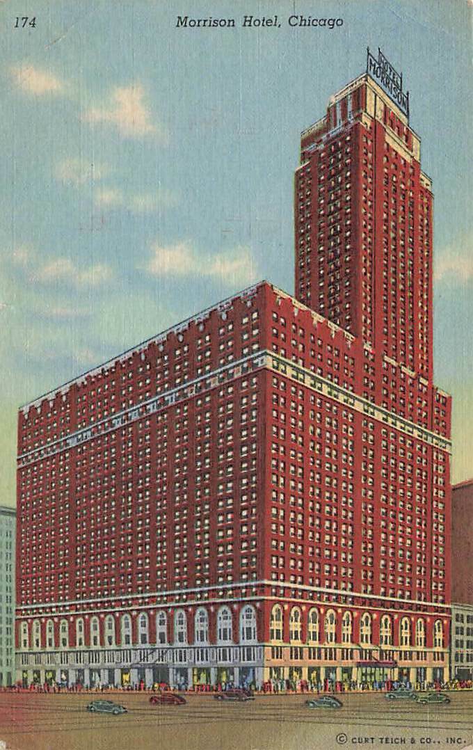 Postcard The Morrison Hotel Chicago 1954 Postmark P28