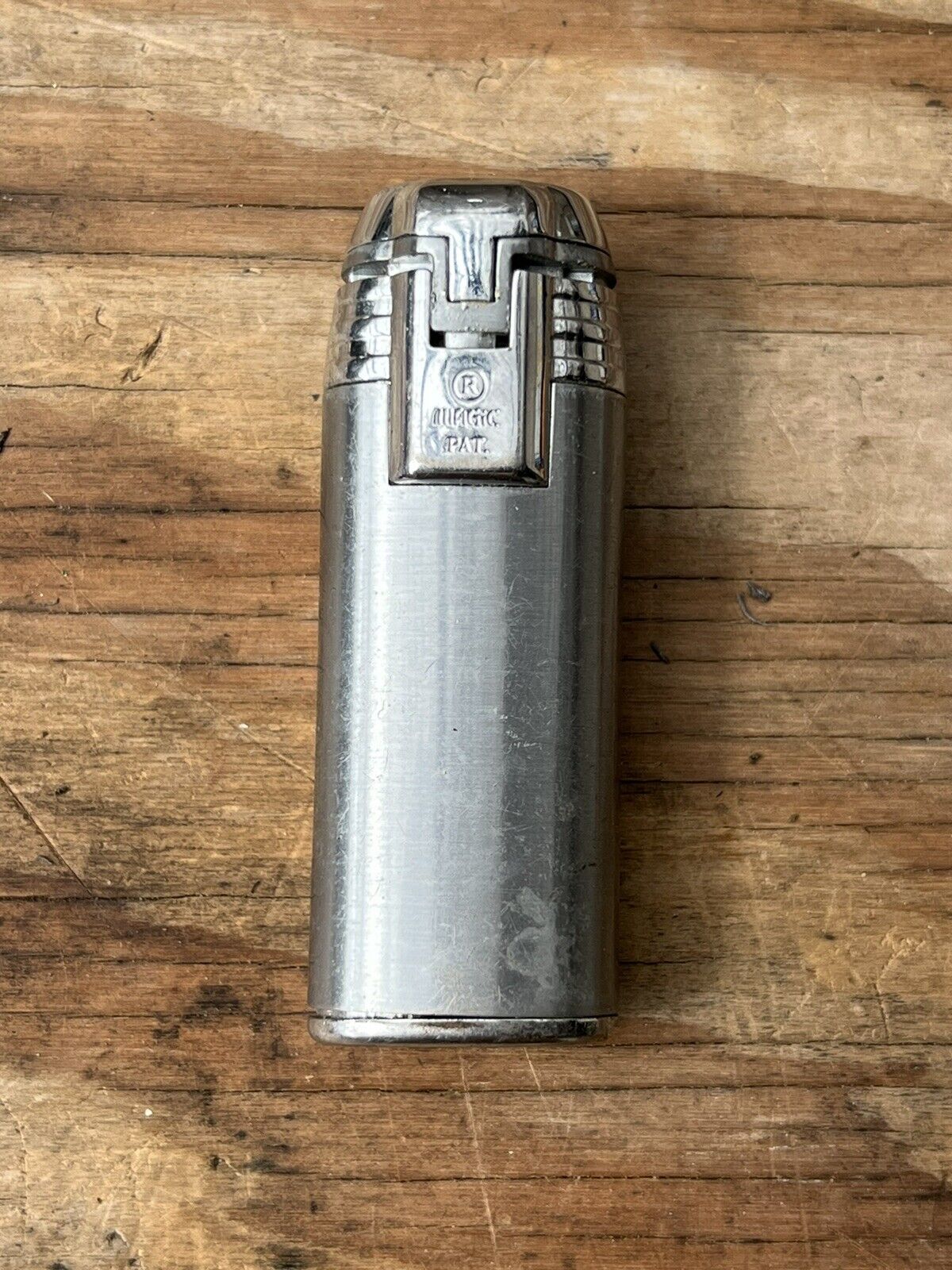 Magic (Charles Bernhardt) Chrome Silver Metal Slash Lighter Pat