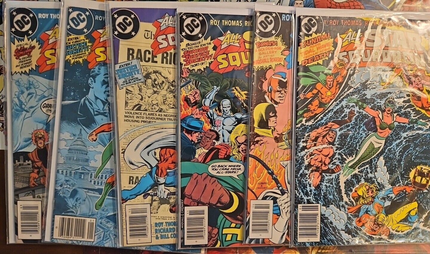 All-Star Squadron Lot of 6 34, 38, 39, 40, 41, 43 Low Grade