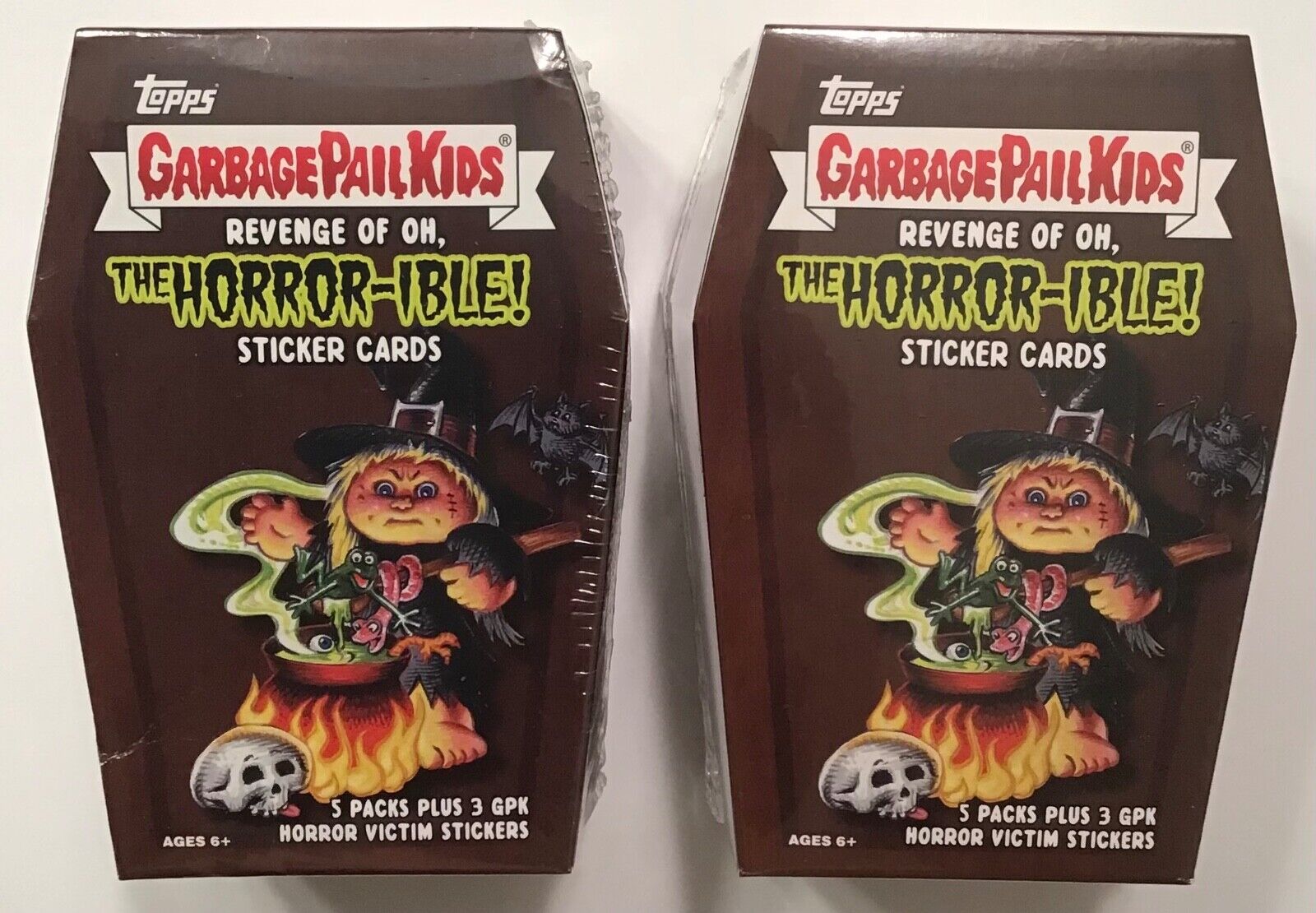 2 GARBAGE PAIL KIDS REVENGE OF OH THE HORROR-IBLE SEALED COFFIN BLASTER BOXES