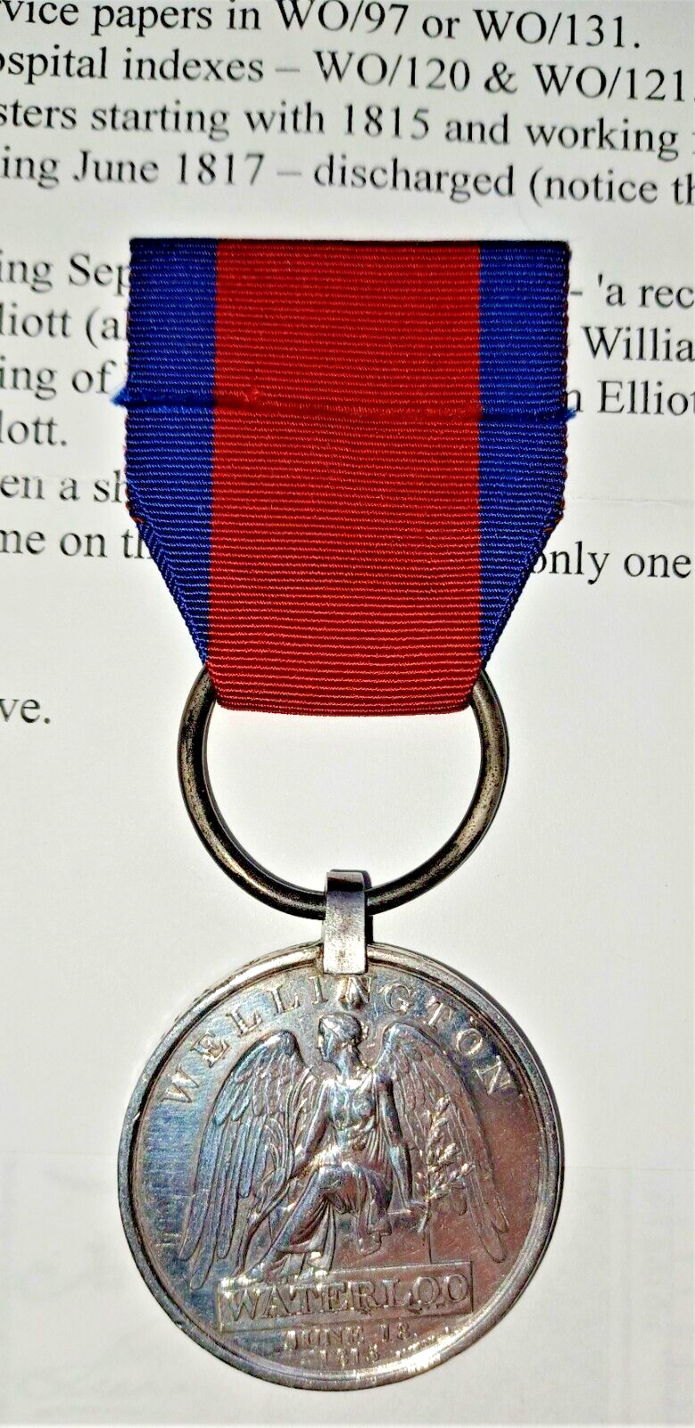 Battle of Waterloo Medal 1815 to Ellott, 15th King's Hussars