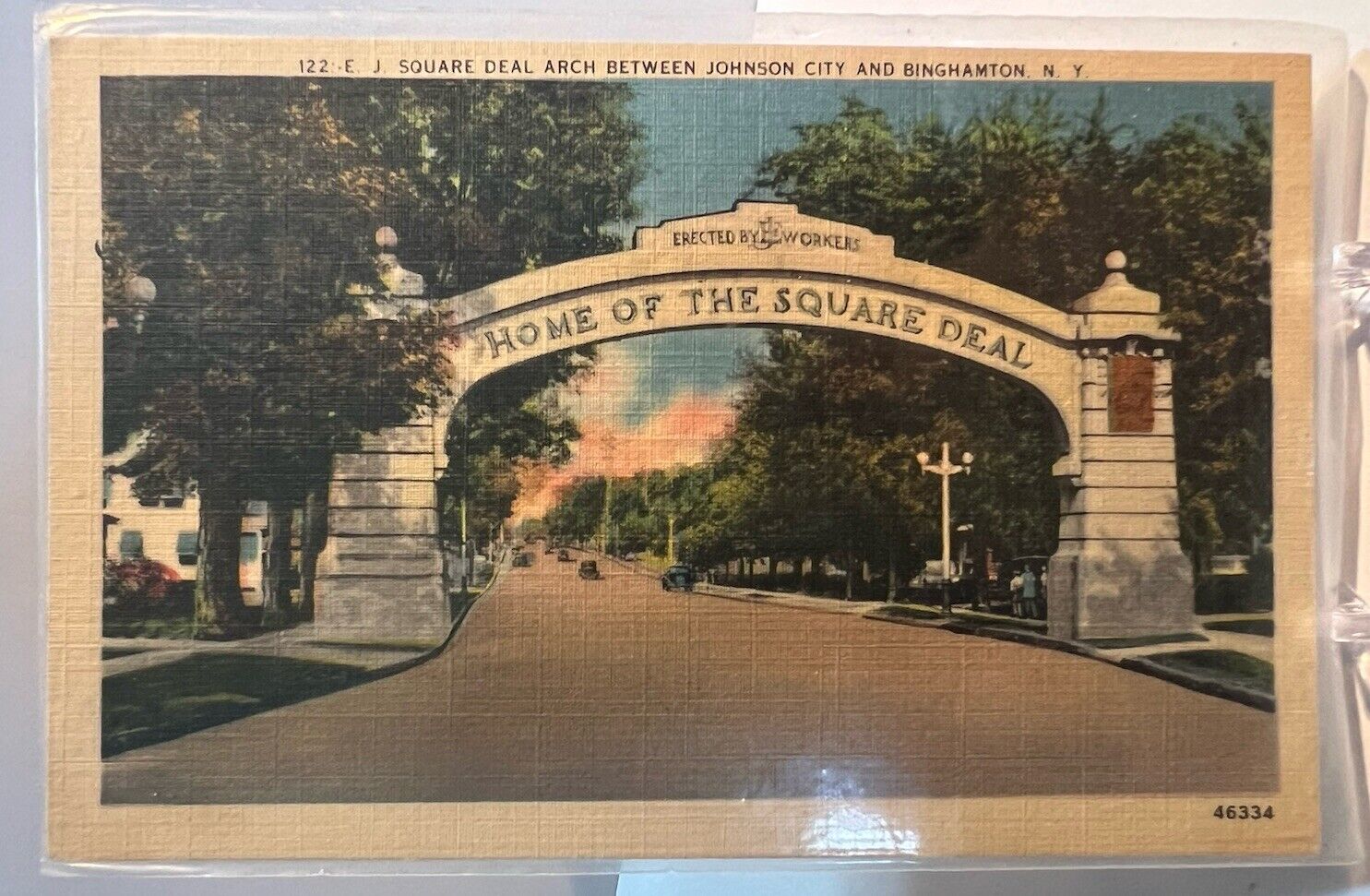 Square Deal Arch Johnson City NY Postcard - 
