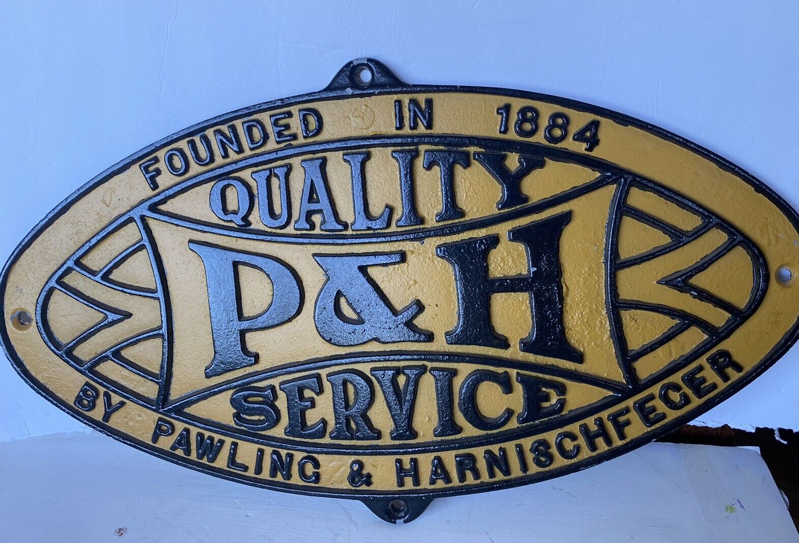Vintage P&H Service Pawling and Harnischfeger Heavy Metal Advertising Sign RARE