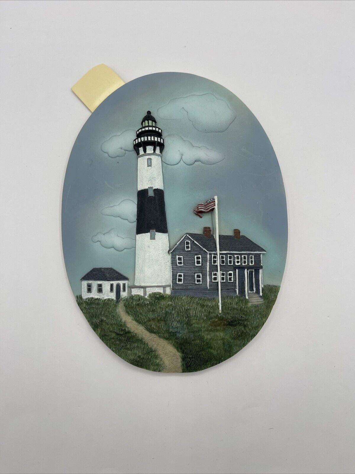 Montauk Point New York Lighthouse Ceramic Oval Wall Hanging 6x8
