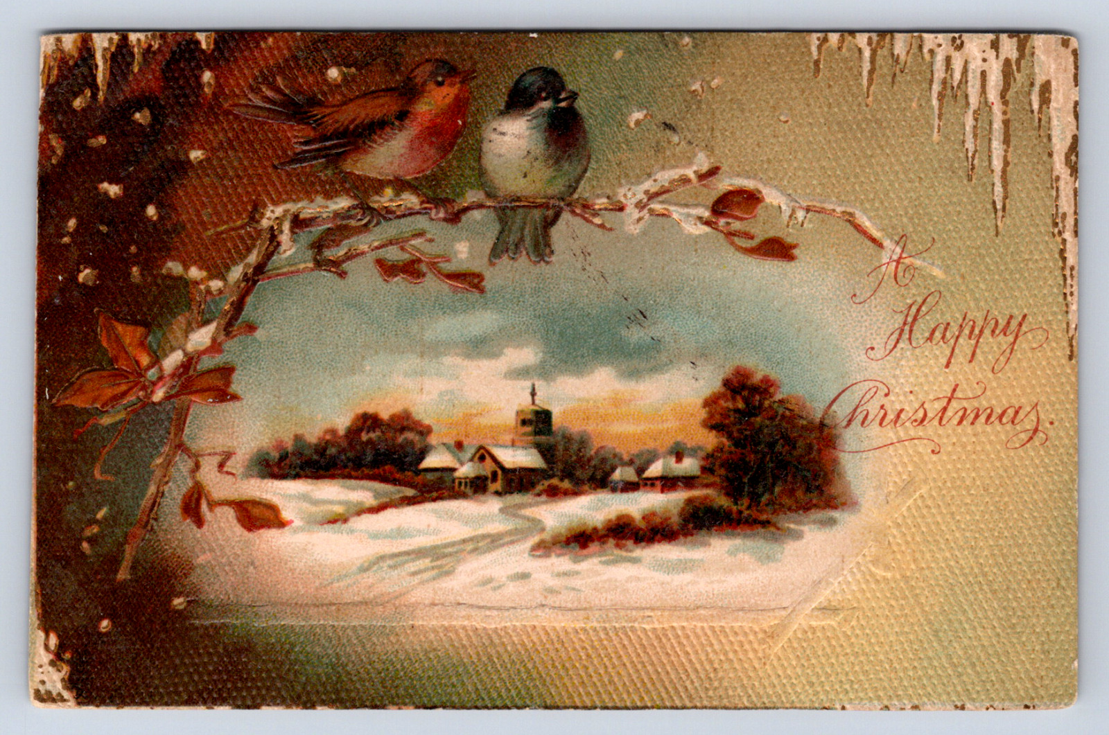 Vintage Postcard Happy Christmas 1908
