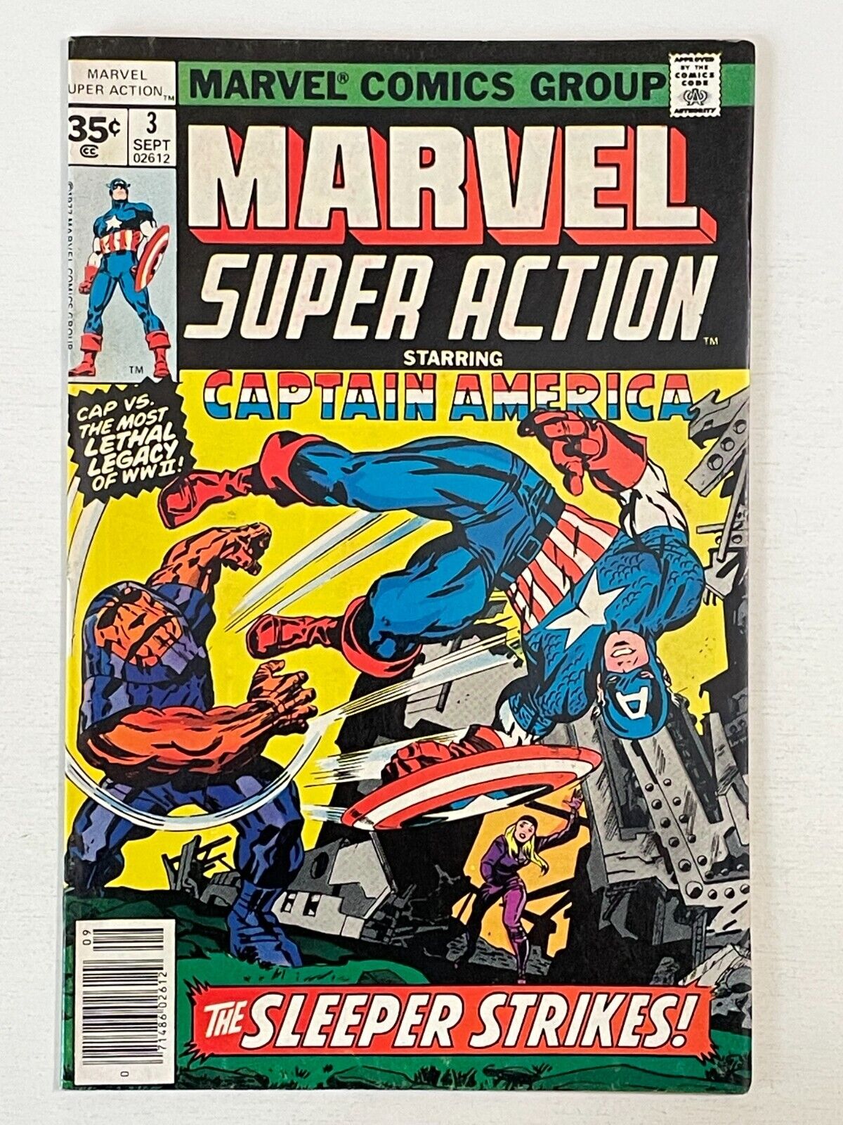 MARVEL SUPER ACTION COMICS #3 CAPTAIN AMERICA JACK KIRBY 35 CENT VARIANT FN 1977