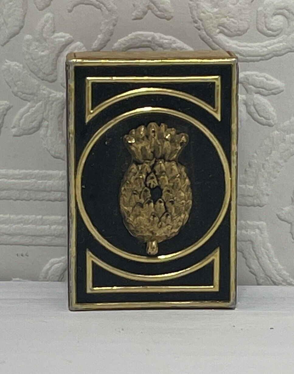 Match Box Matches Made in Italy With Gold Pineapple Design Leeds Wallace Vintage