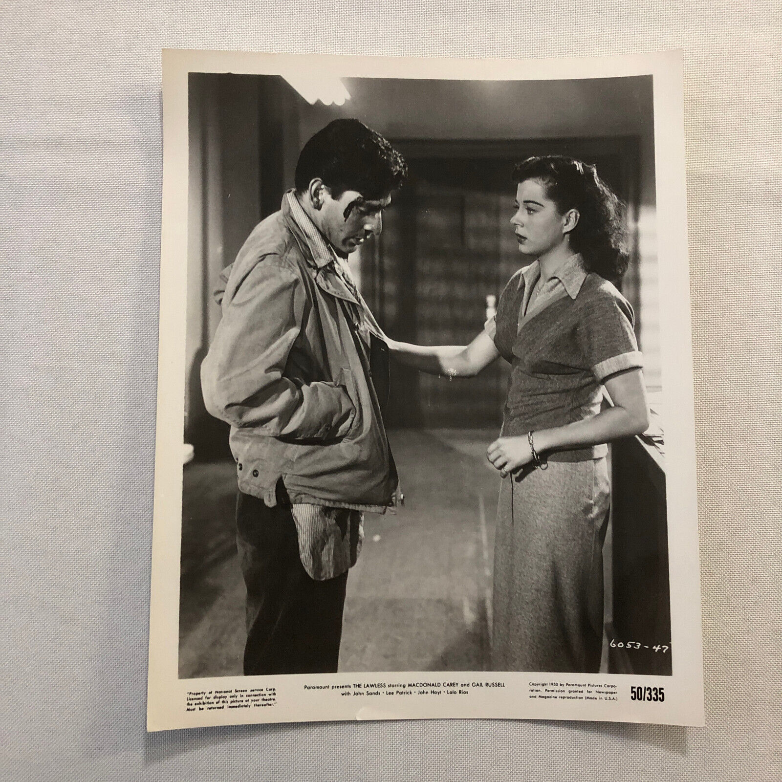 The Lawless Movie Film Photo Photograph MacDonald Carey Gail Russell 1950