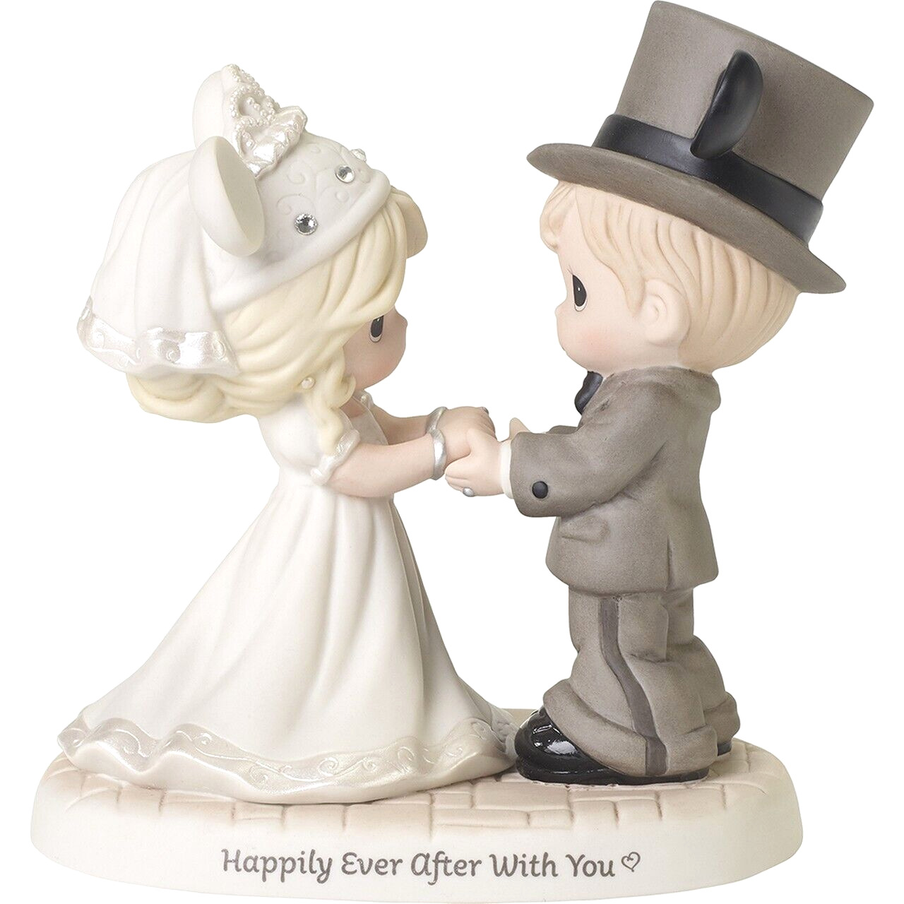 ღ New PRECIOUS MOMENTS DISNEY Figurine HAPPILY EVER AFTER Mickey Minnie Wedding