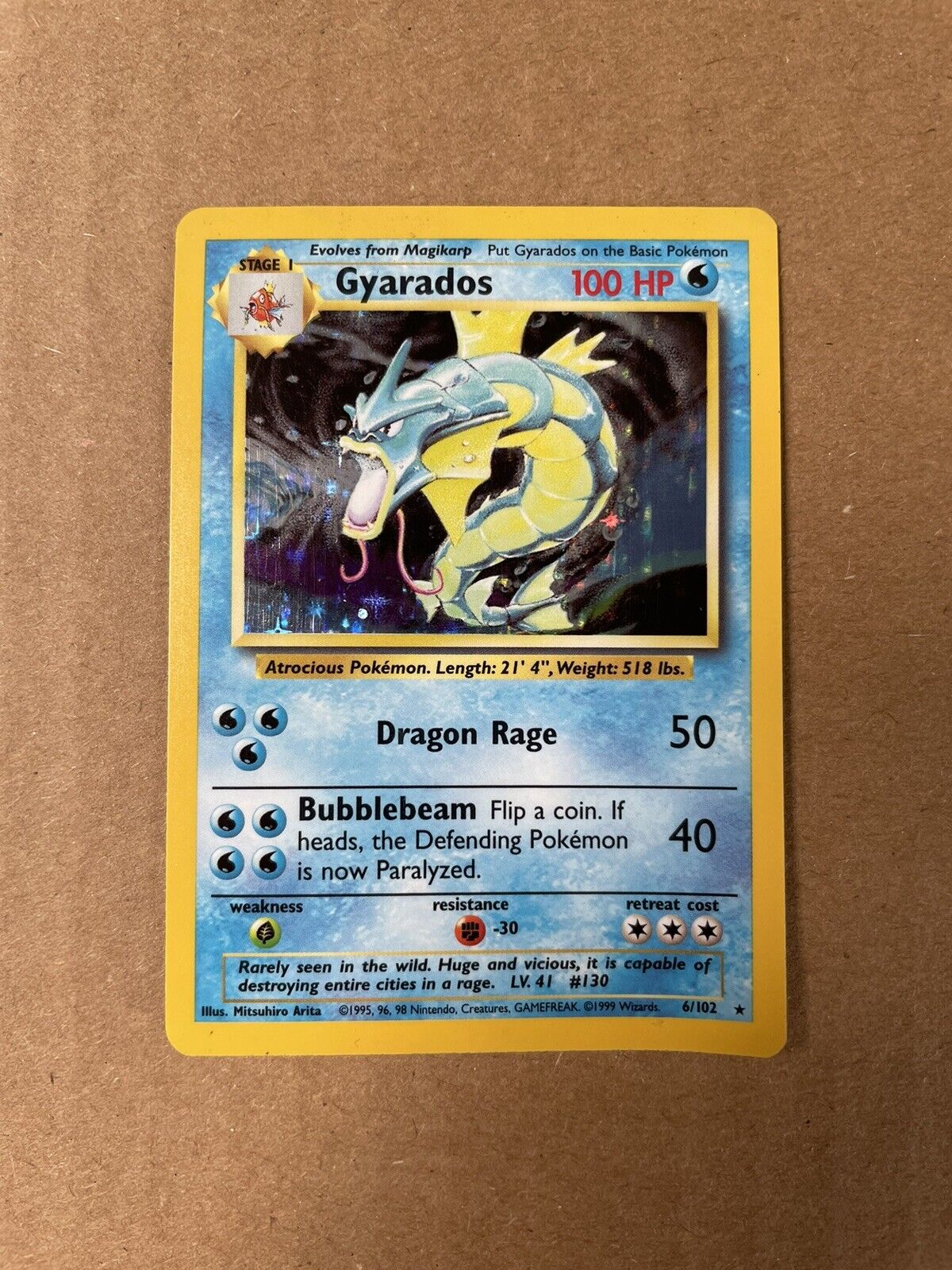 Pokémon TCG - Gyarados 6/102 - Rare Holo (Excellent - Lightly Played)
