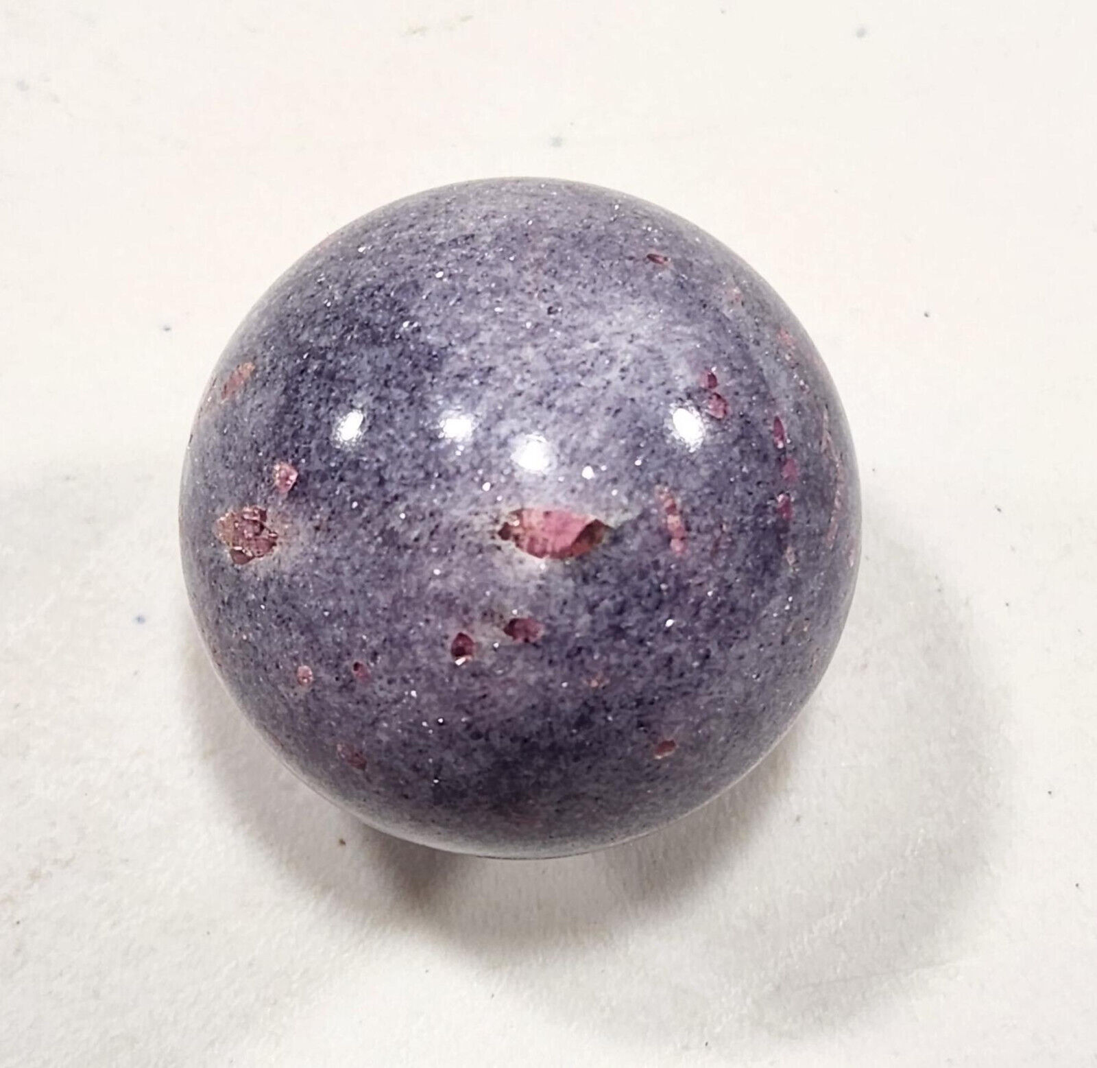 Lepidolite with Rubellite Tourmaline 38mm Sphere for Home or Office Decor  5397