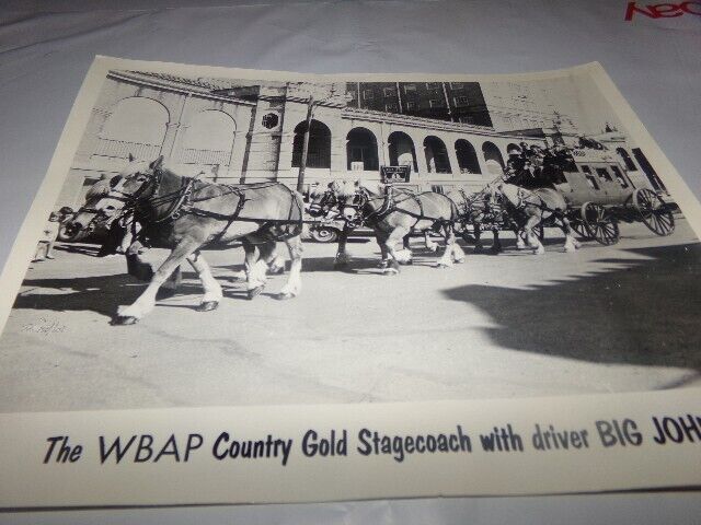 Vintage WBAP Country Gold Stagecoach Driver Big John Photograph Radio Station