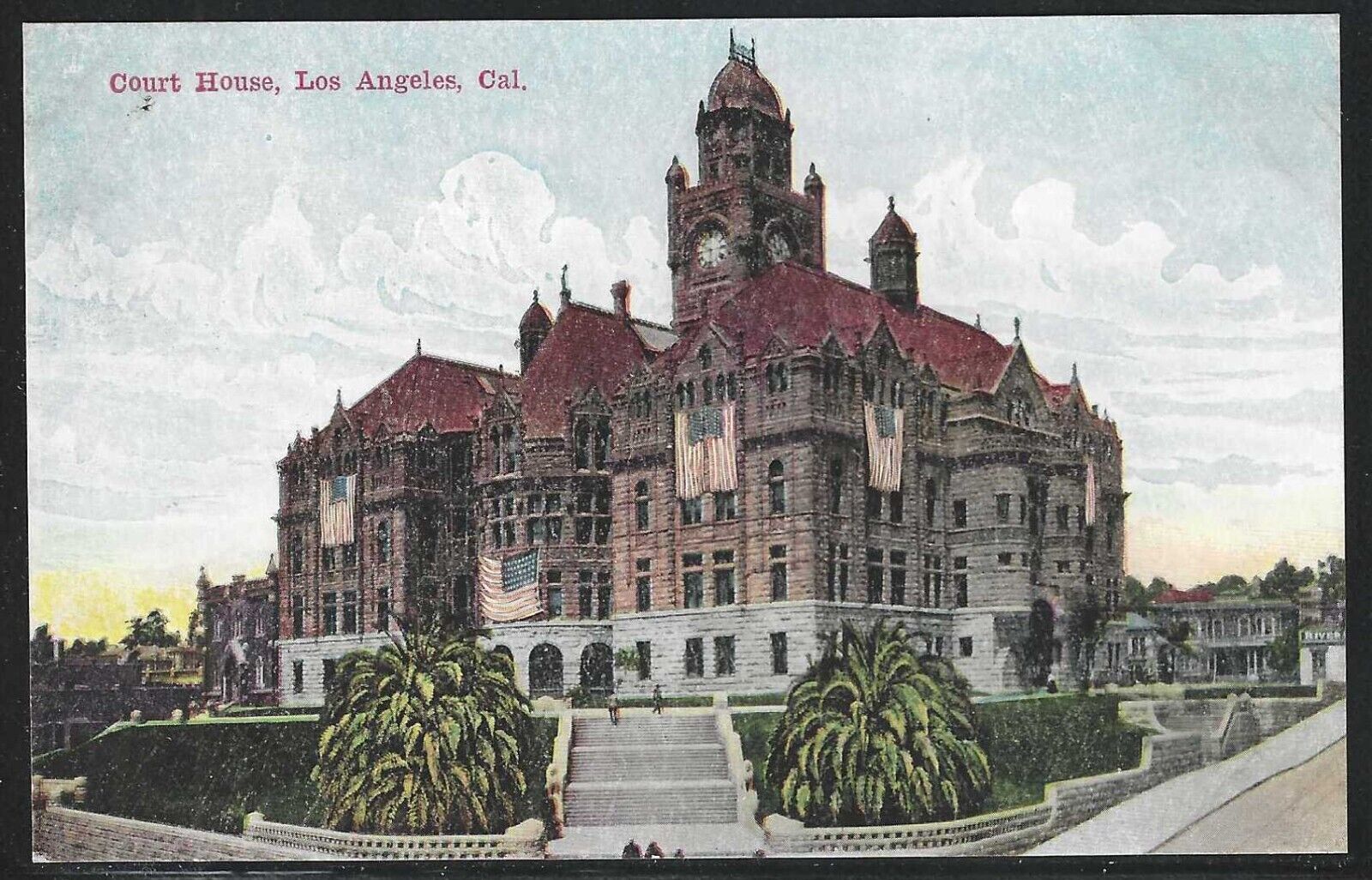 Court House, Los Angeles, California, Early Postcard, unused