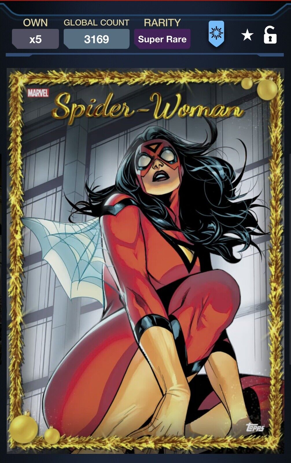 Topps Marvel Collect Digital Spider- Woman Super Rare Gold Motion