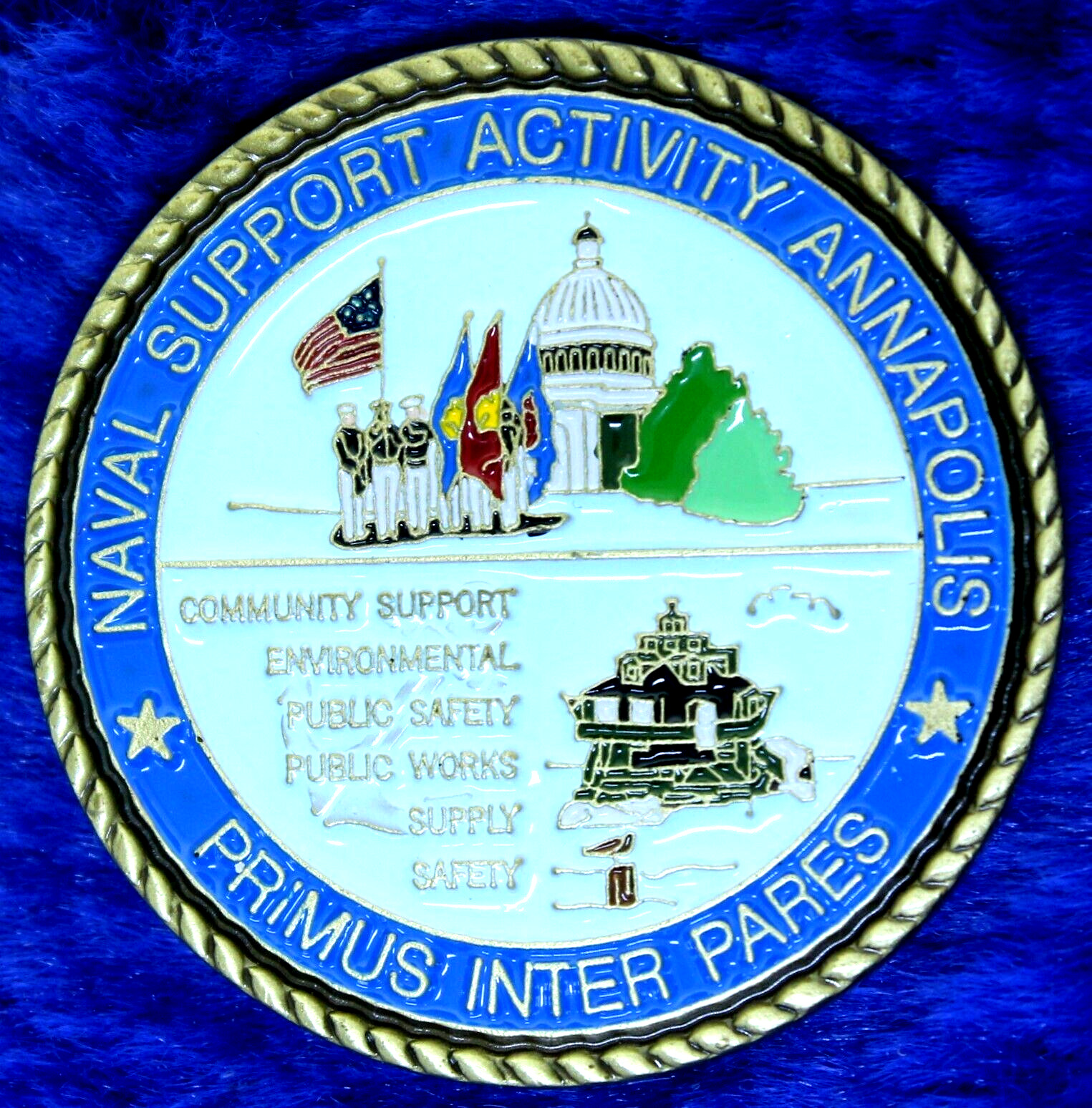 USN Naval Support Activity Annapolis Challenge Coin PT-9
