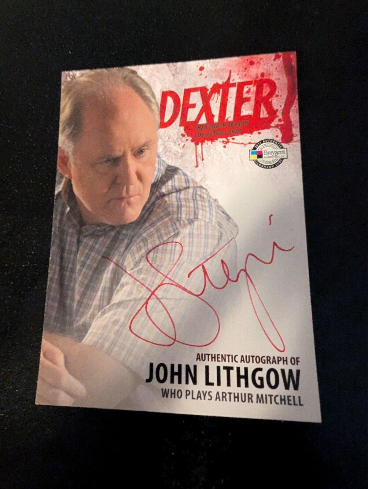 John Lithgow Arthur Mitchell 2011 Dexter 4th Season Autograph Breygent Hard Case
