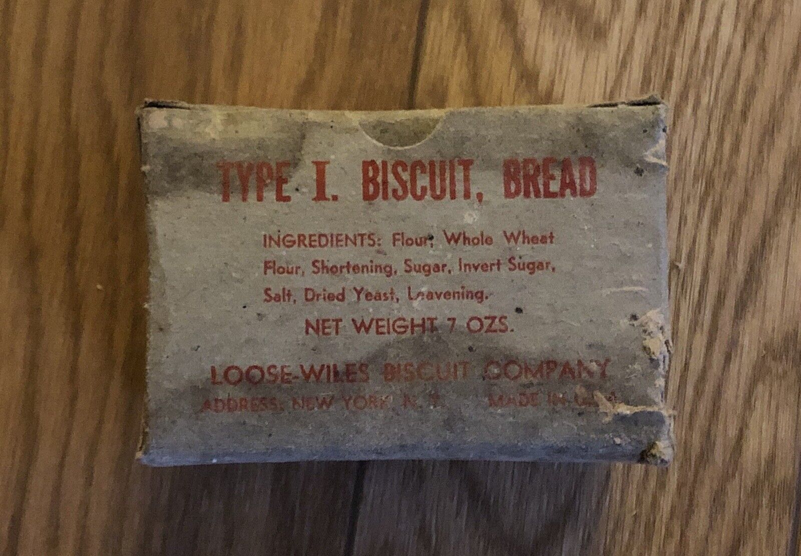 Vintage WW2 USCG Ration C Biscuits 7 oz Type I. Biscuit Bread Good