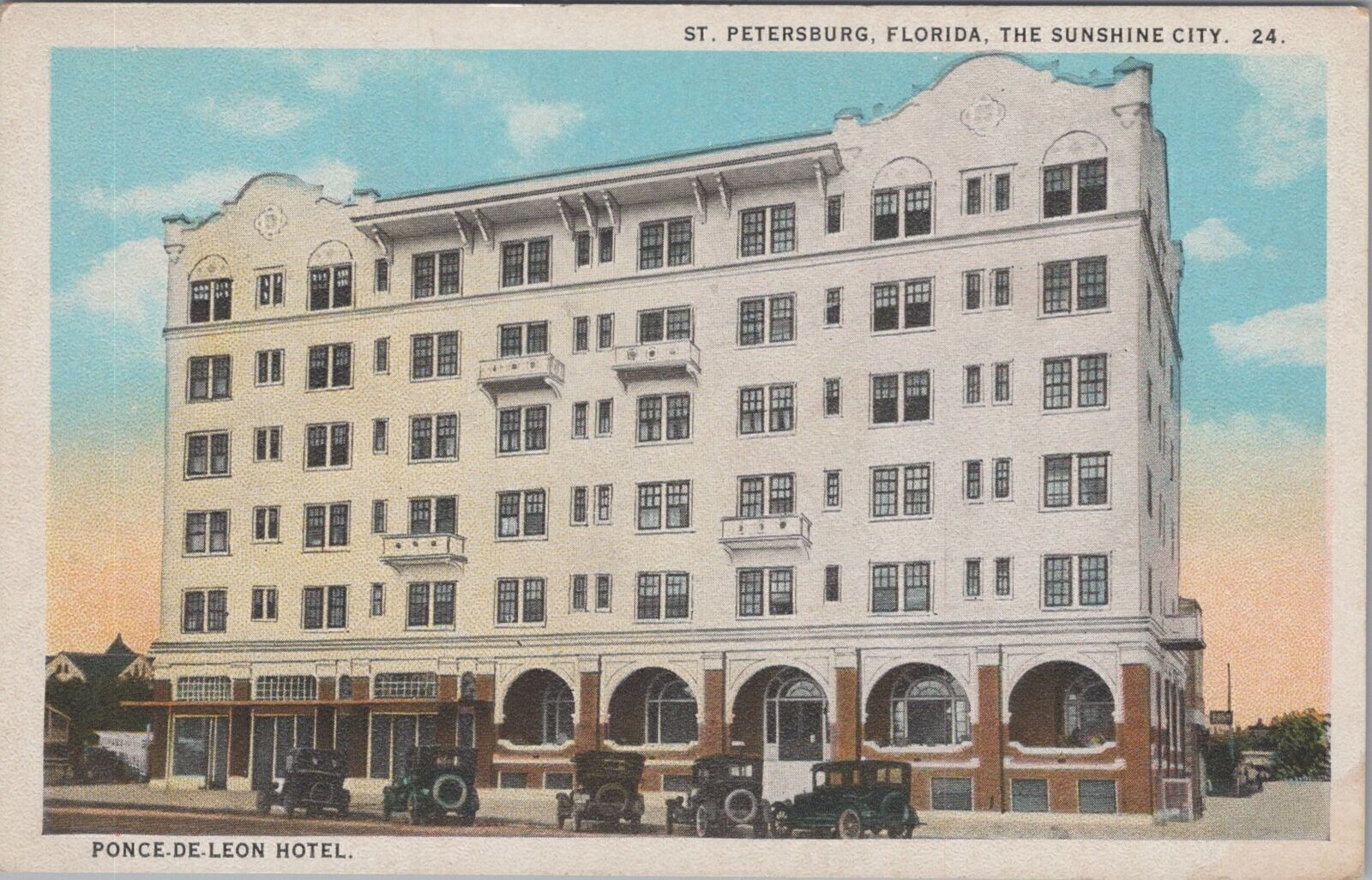 Postcard St Petersburg Florida Ponce de Leon Hotel 