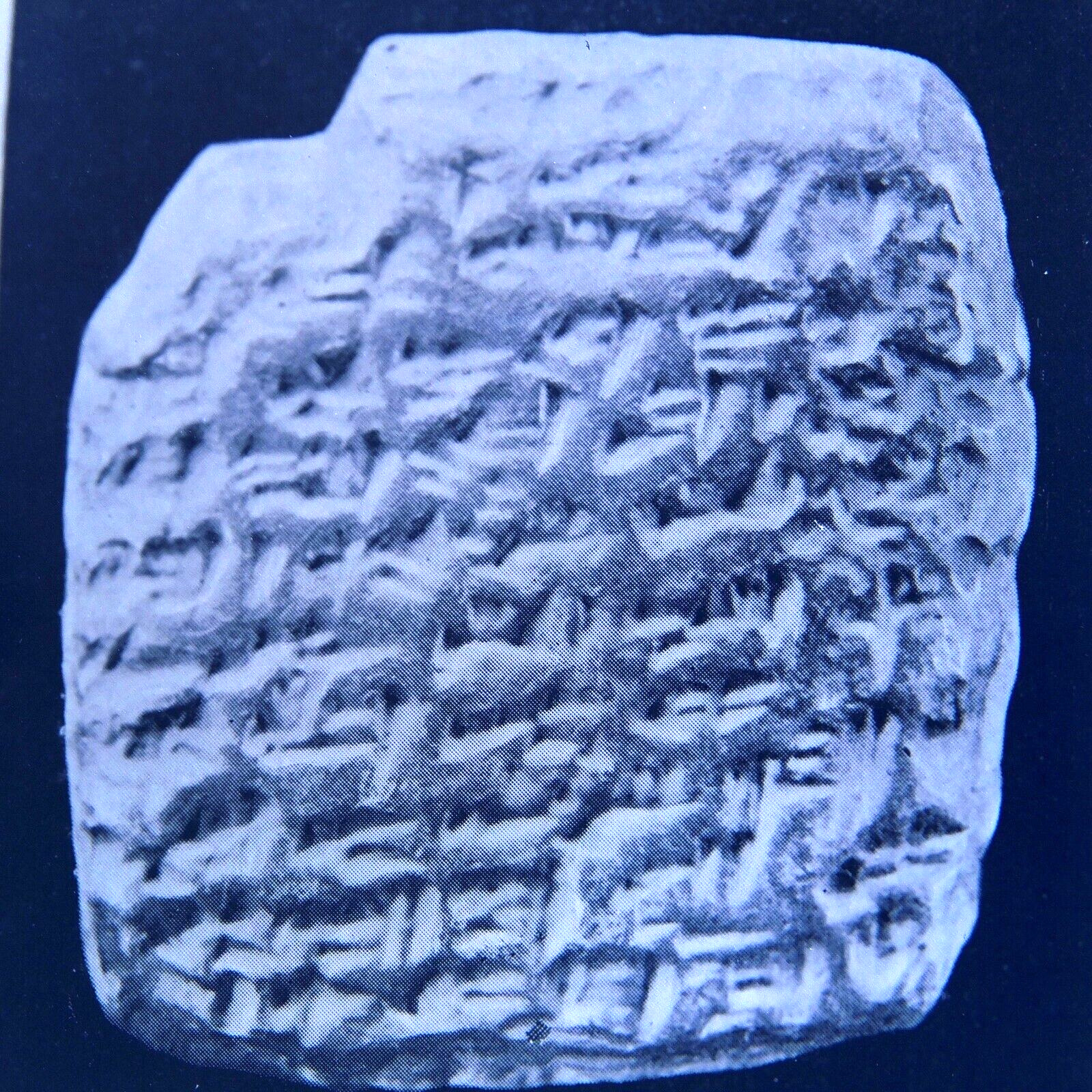 c.1900s Glass Plate Negative Ancient Cuniform Tablet from Lachish 4x5