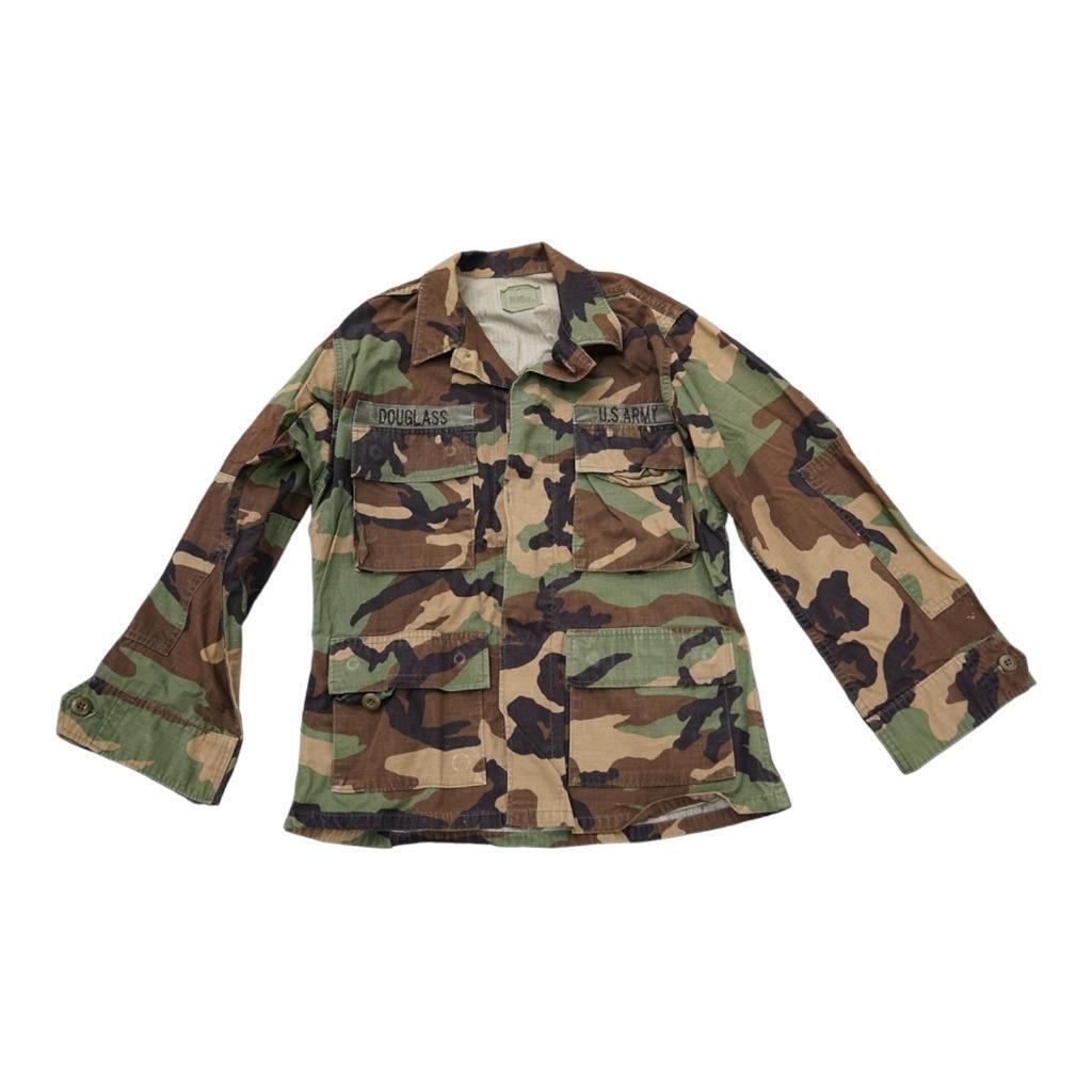 US Army NATO Woodland Camouflage Warm Weather Jacket Small Extra Short Named